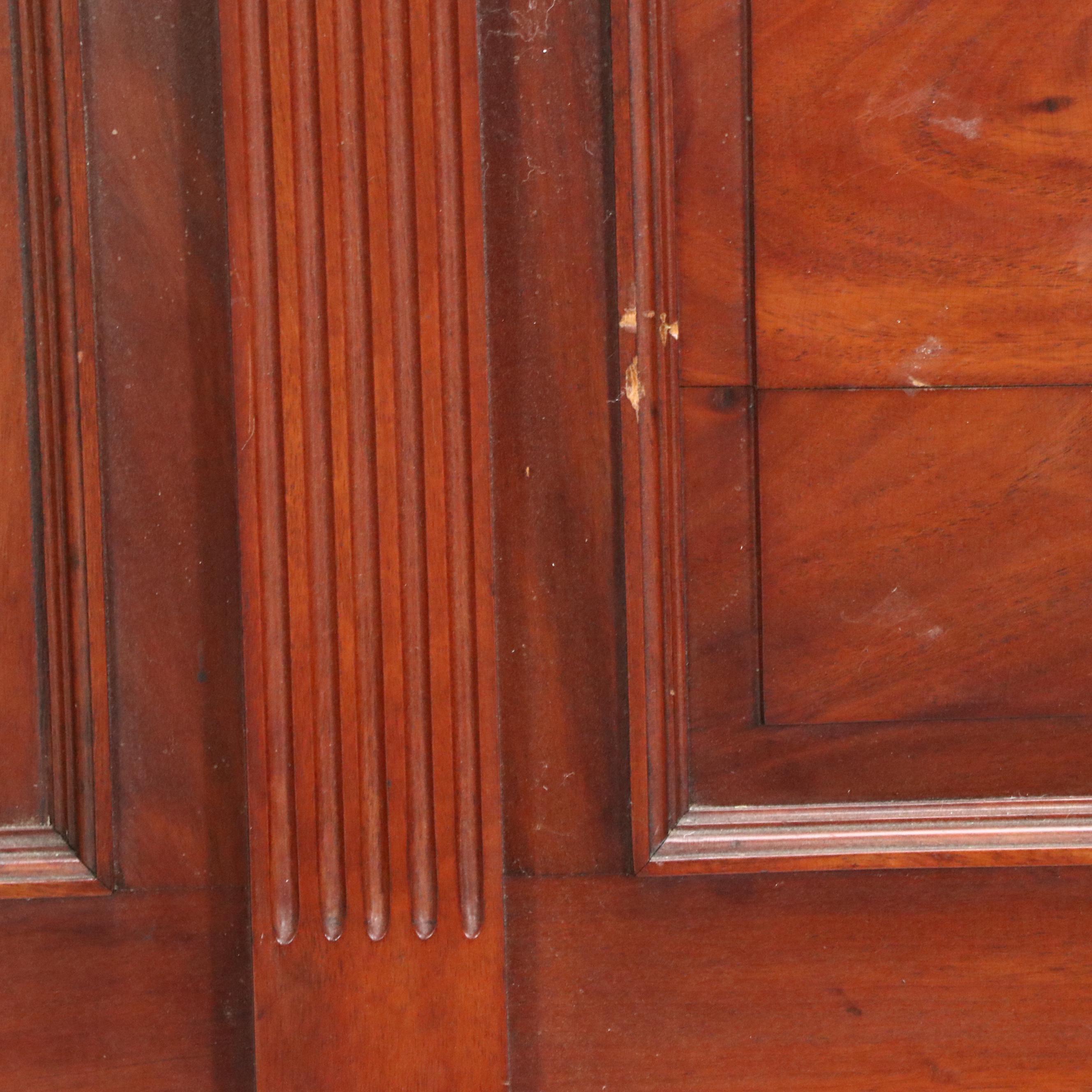 Chippendale Style Brass-Mounted and Carved Mahogany Full Bed, Early 20th Century