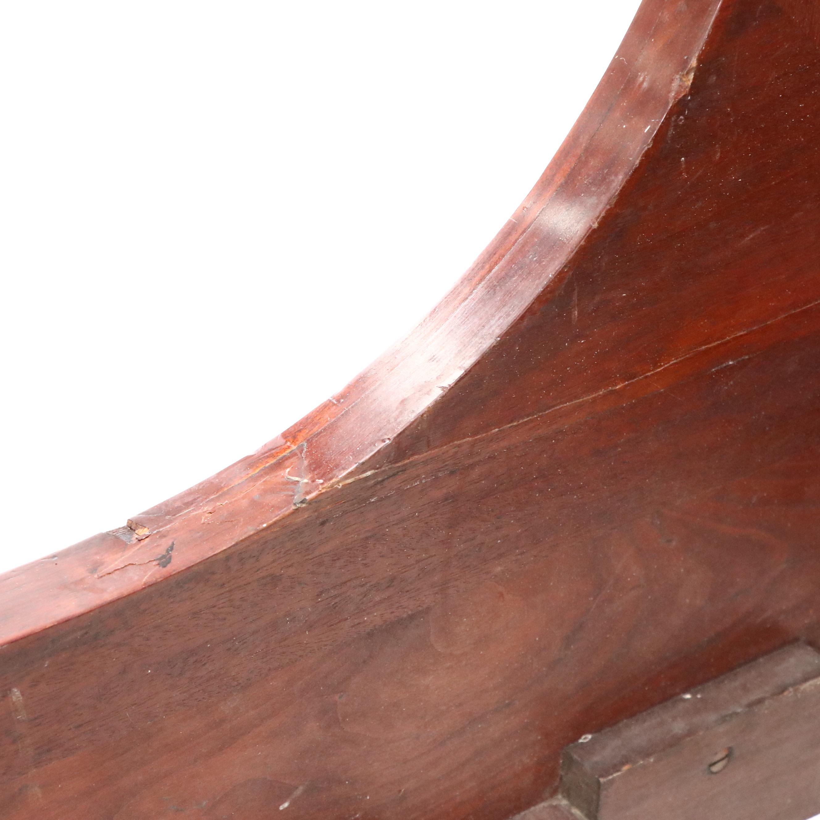 Chippendale Style Brass-Mounted and Carved Mahogany Full Bed, Early 20th Century