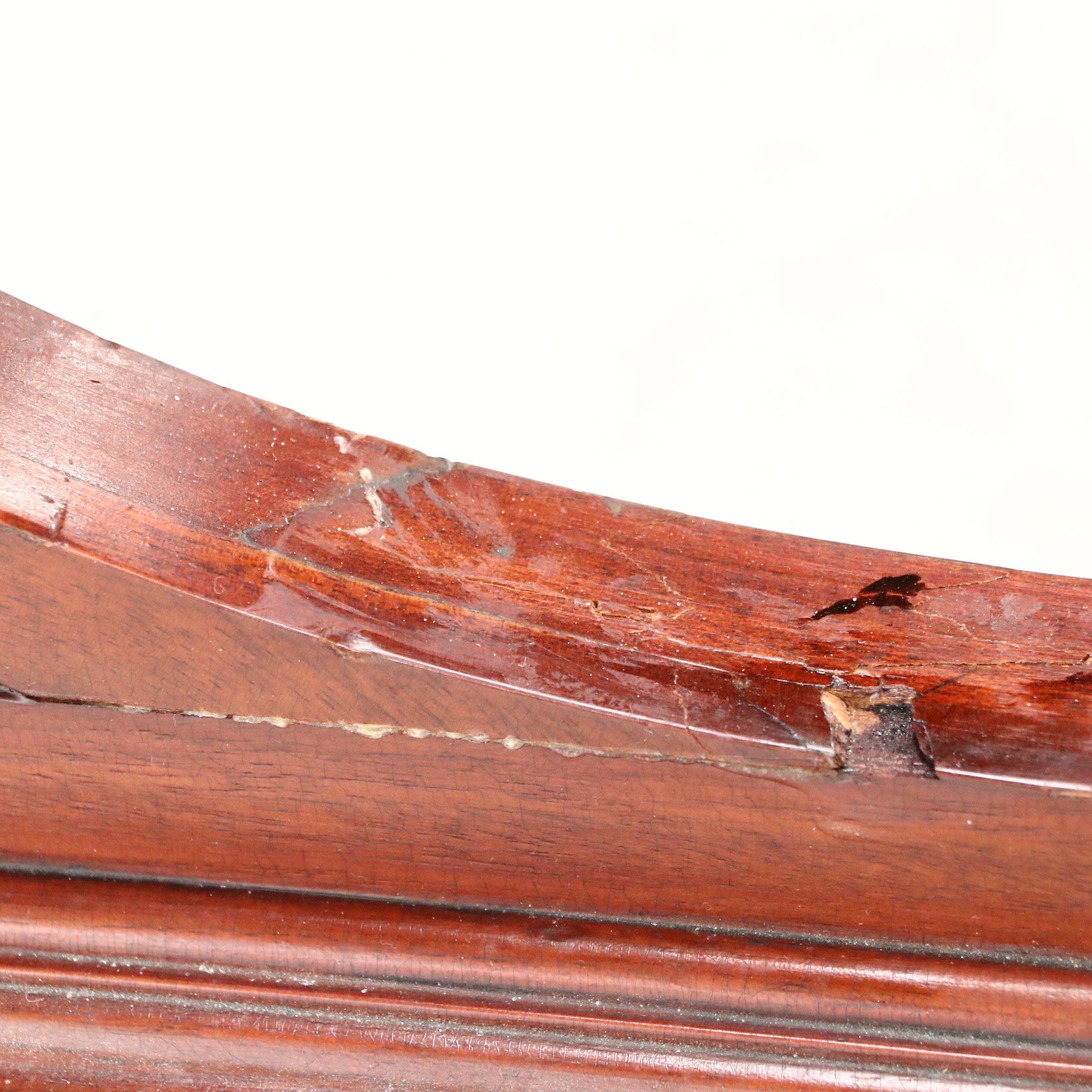 Chippendale Style Brass-Mounted and Carved Mahogany Full Bed, Early 20th Century