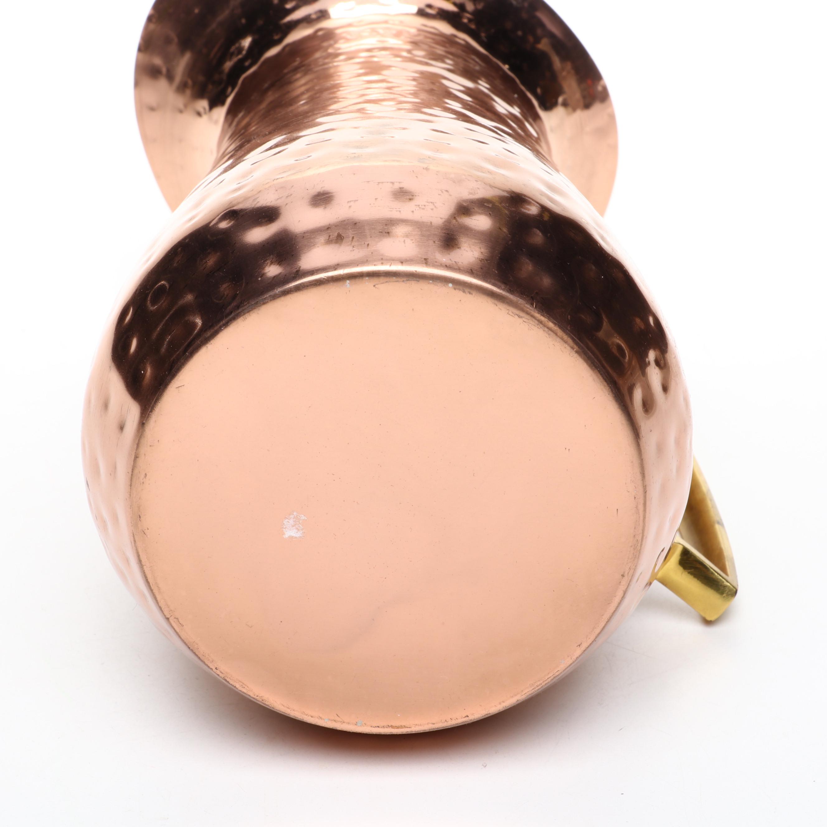 Hammered Metal Pitchers with Leaf Cutout Lantern