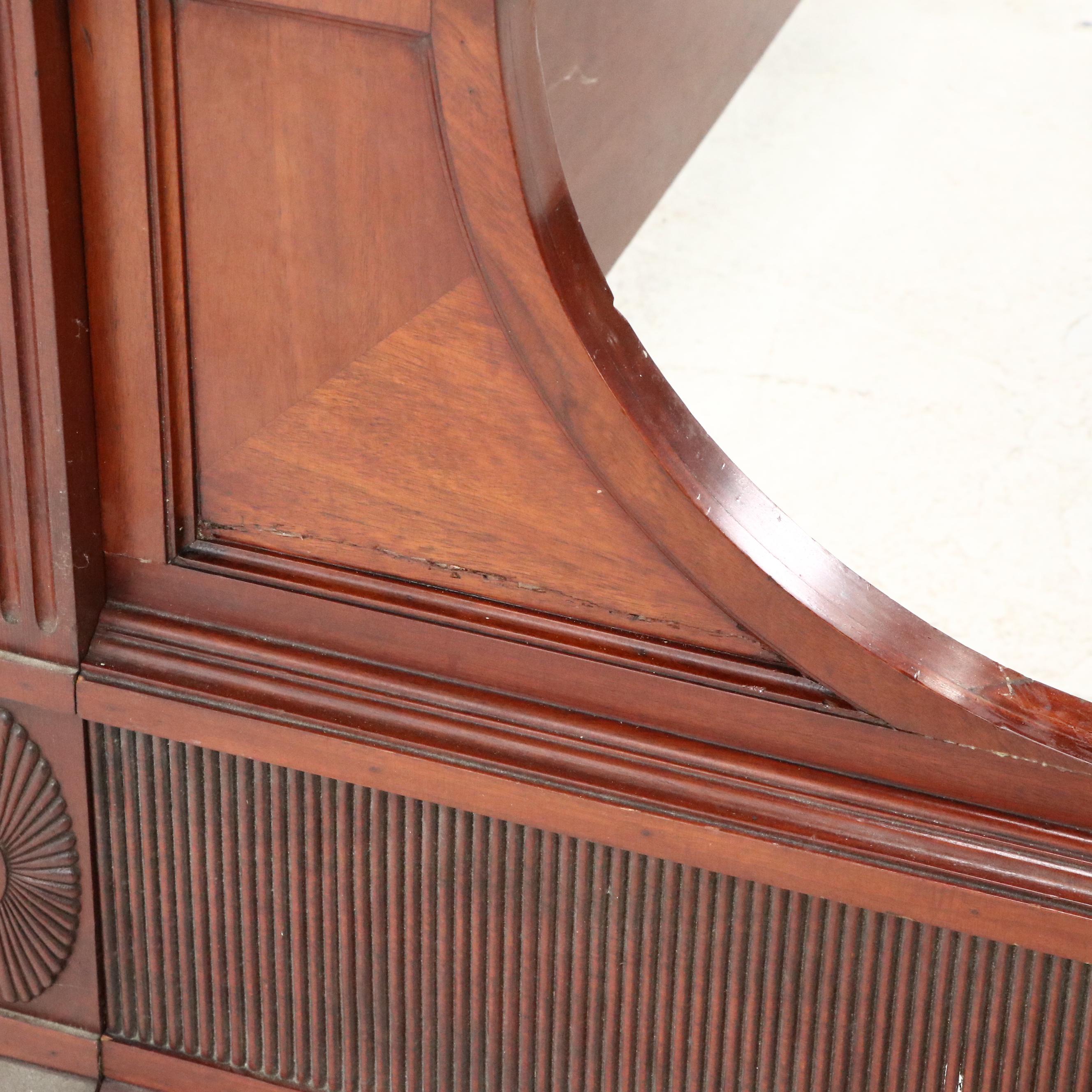 Chippendale Style Brass-Mounted and Carved Mahogany Full Bed, Early 20th Century