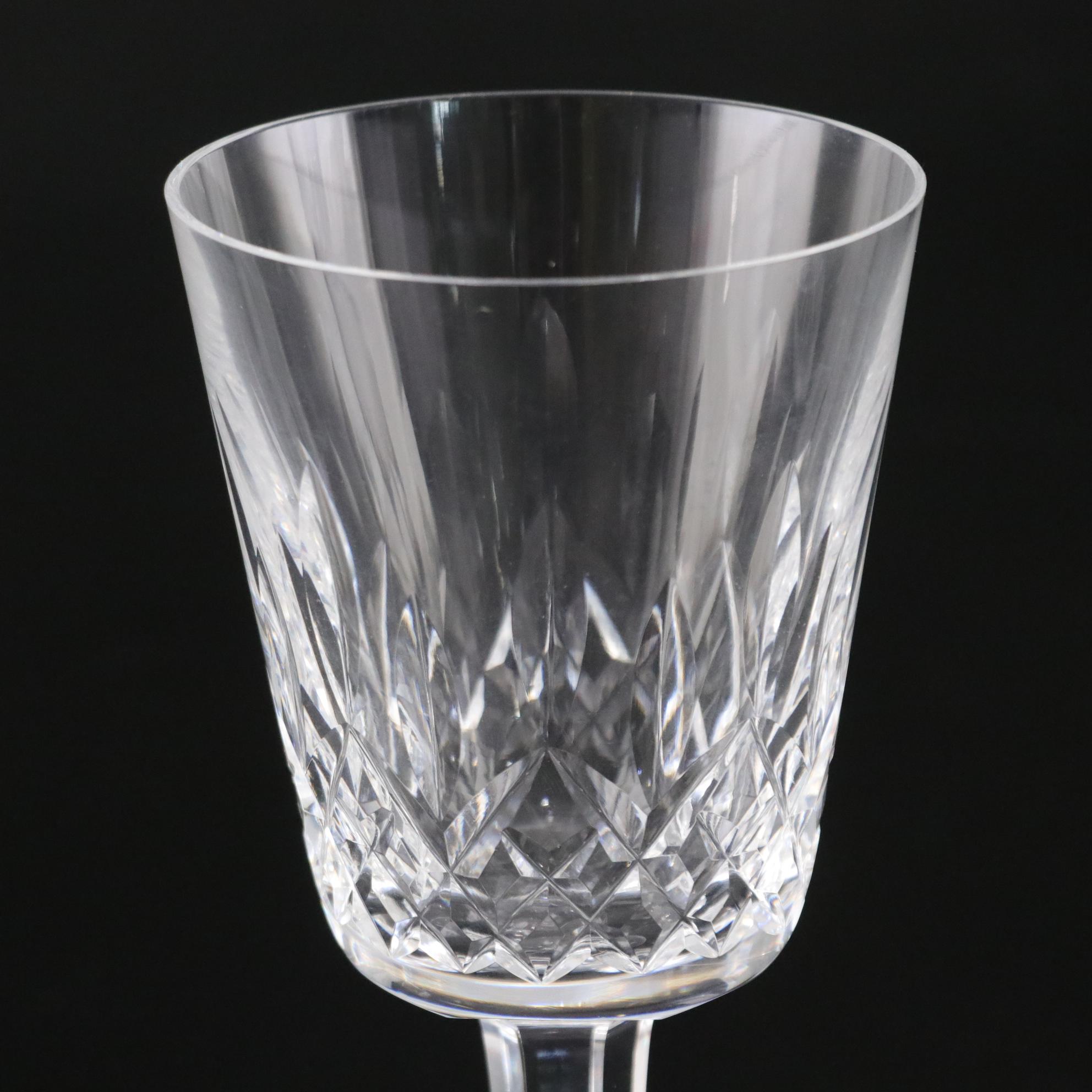 Waterford Crystal "Lismore" Water Goblets, Mid to Late 20th C.