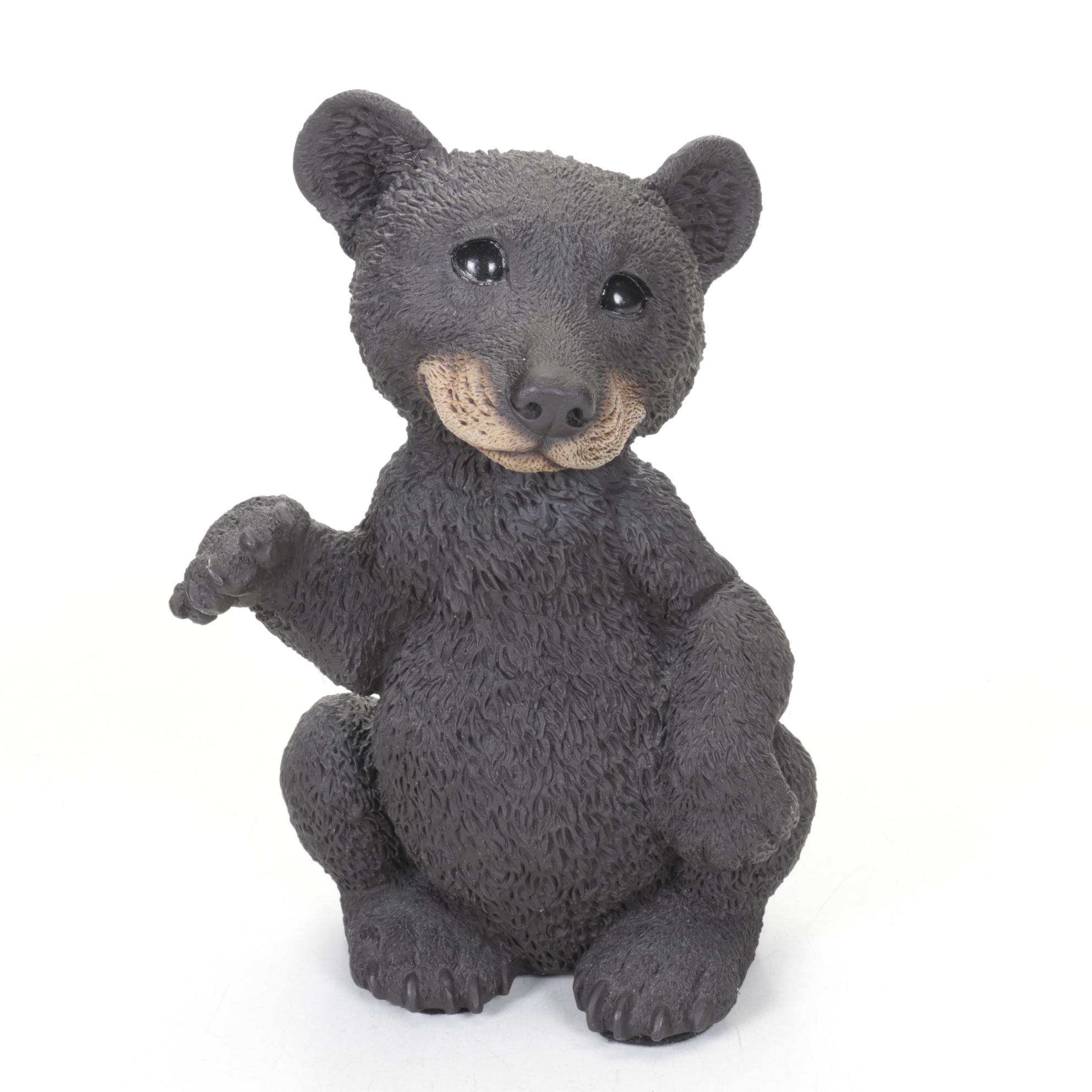 Italian Castagna Black Bear Cub Figurines, 1990s