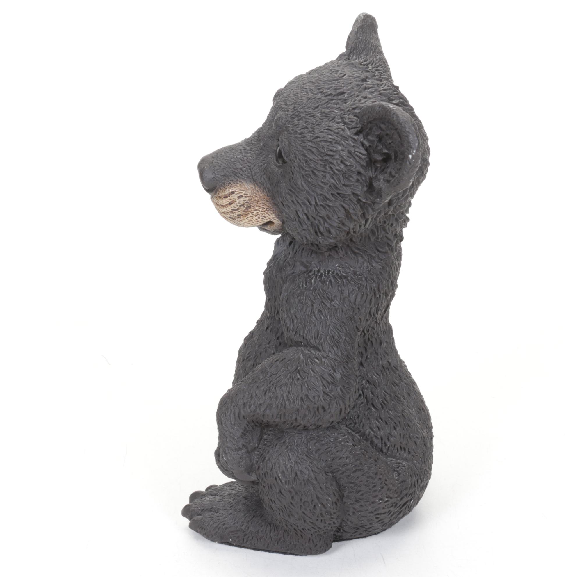 Italian Castagna Black Bear Cub Figurines, 1990s