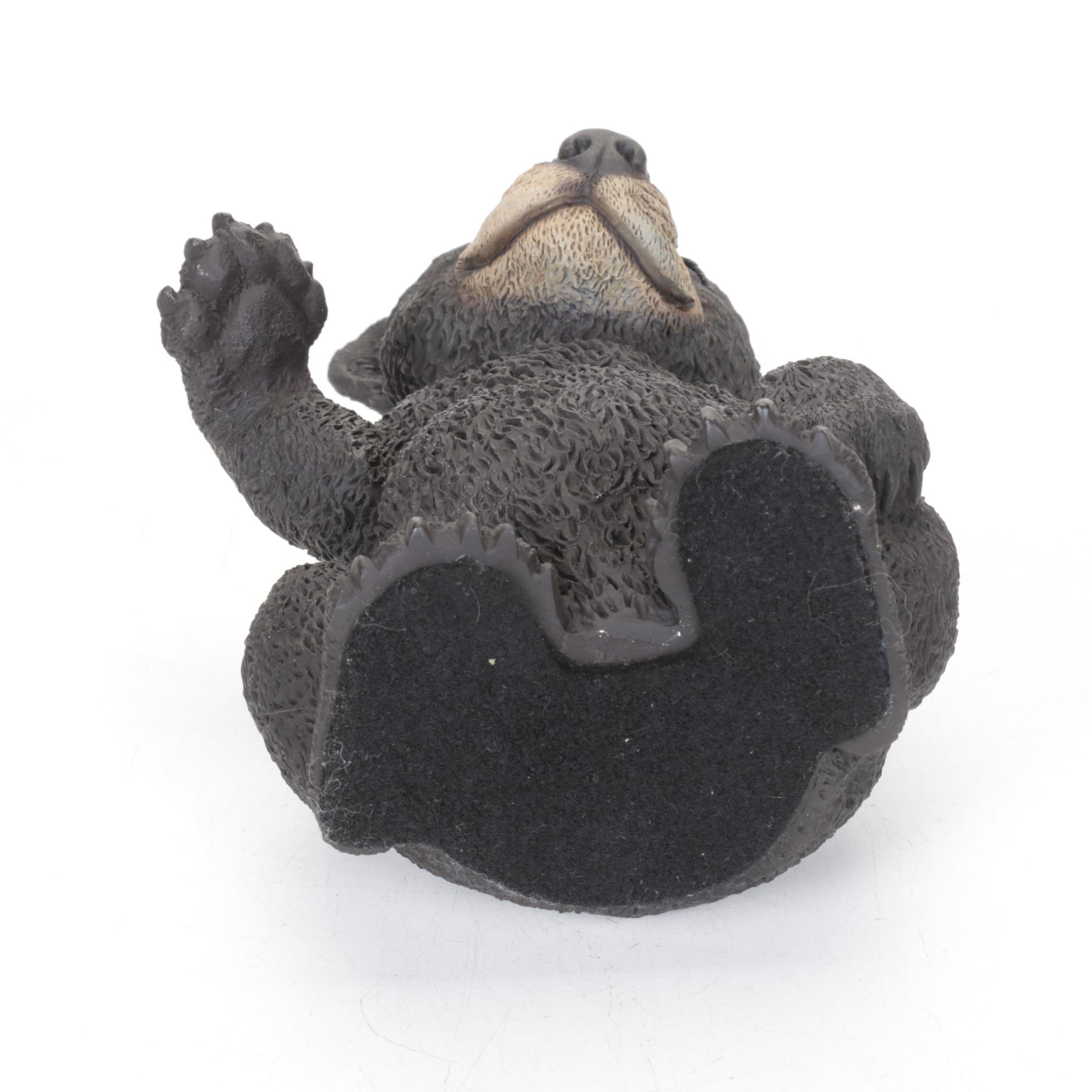 Italian Castagna Black Bear Cub Figurines, 1990s