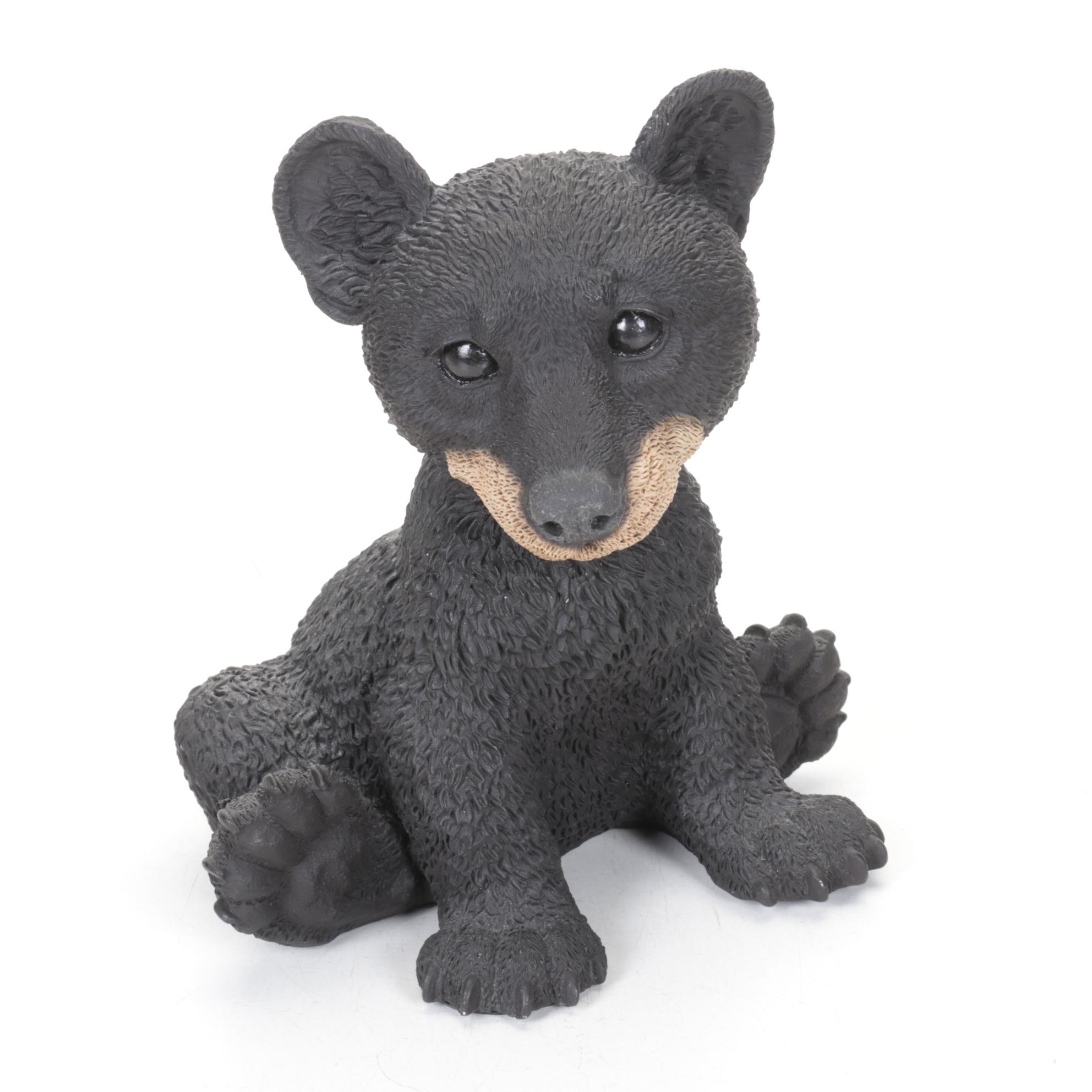 Italian Castagna Black Bear Cub Figurines, 1990s