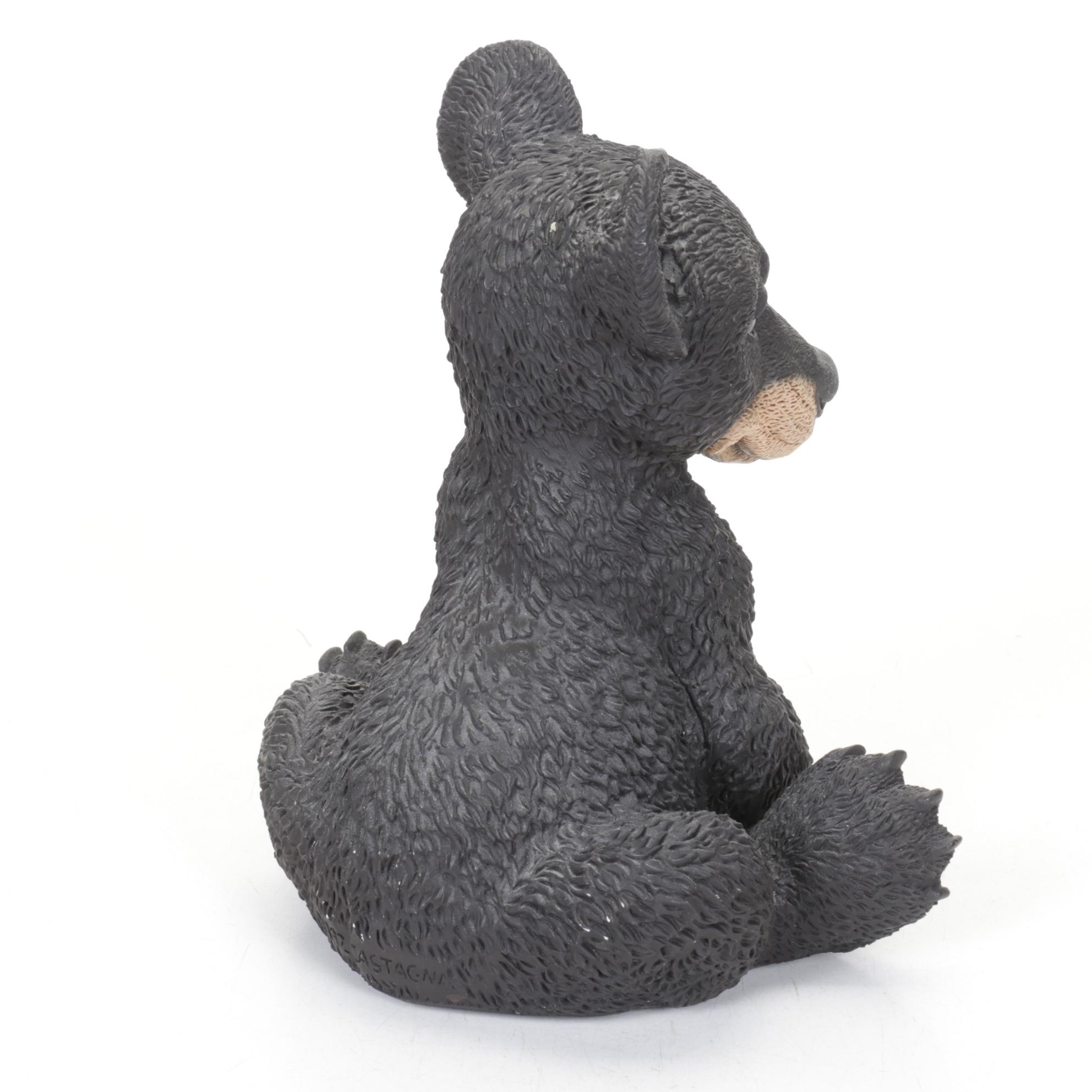 Italian Castagna Black Bear Cub Figurines, 1990s