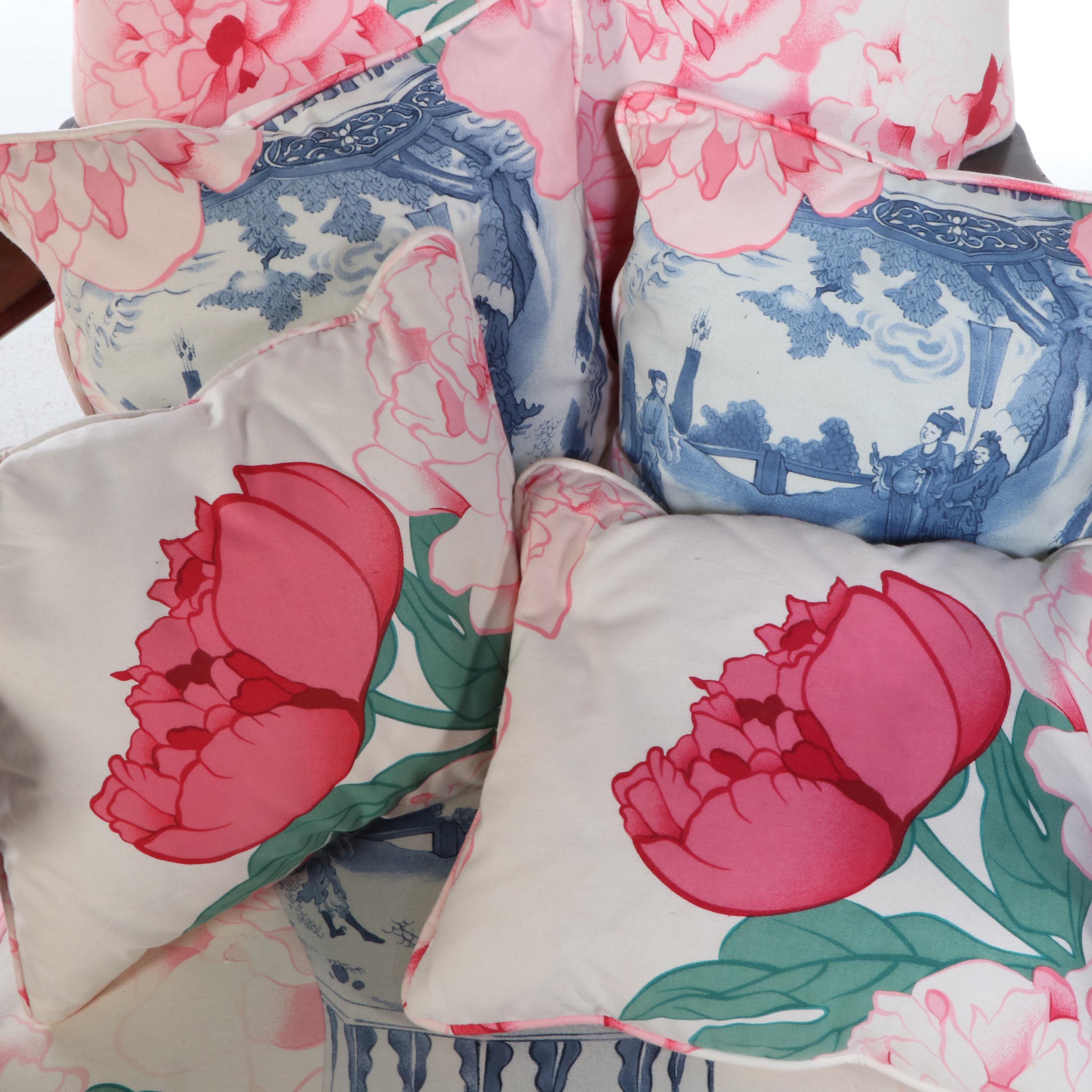 Chippendale Style Armchair with Ottoman, Late 20th Century