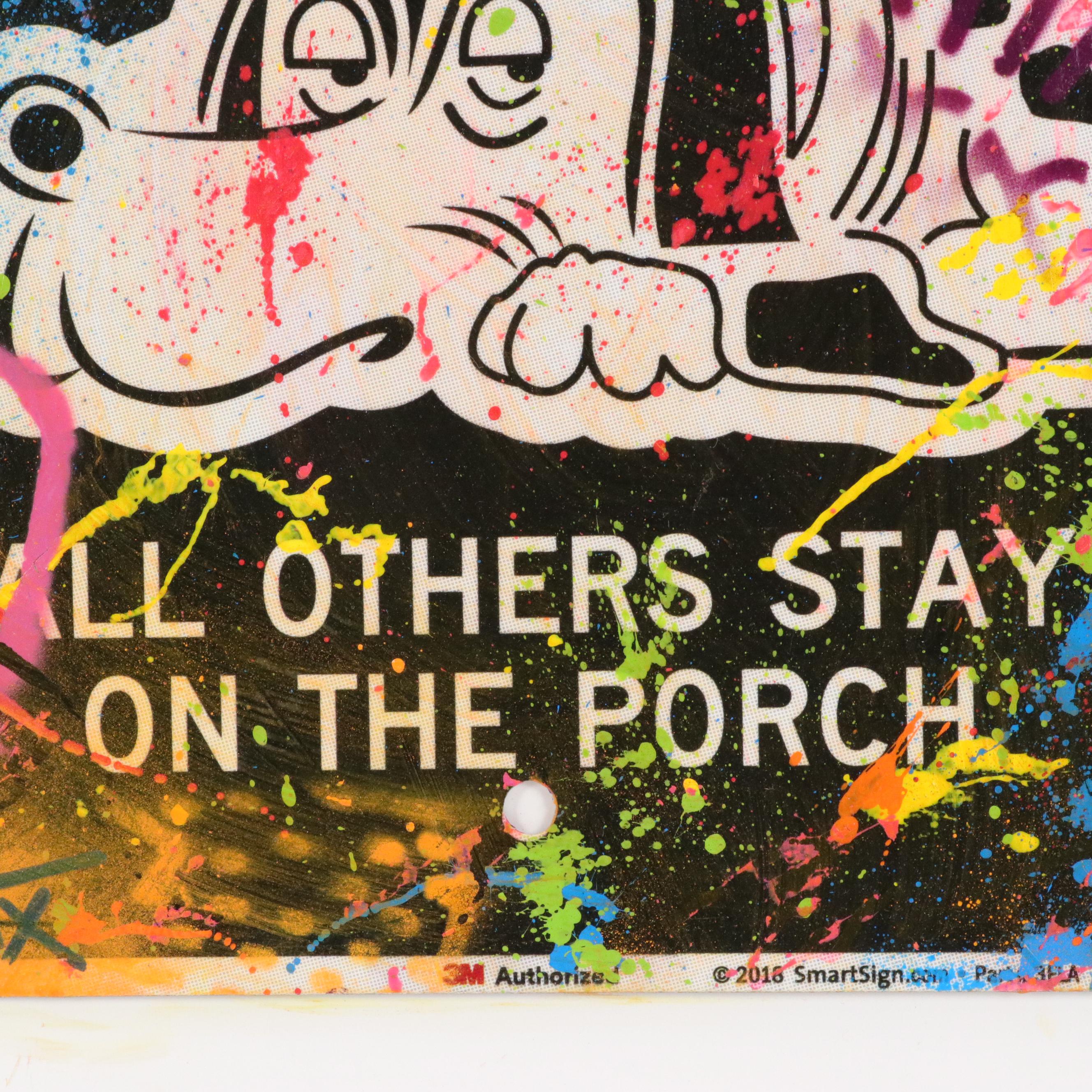 E.M. Zax Spray and Drip-Painted Street Sign, 2023