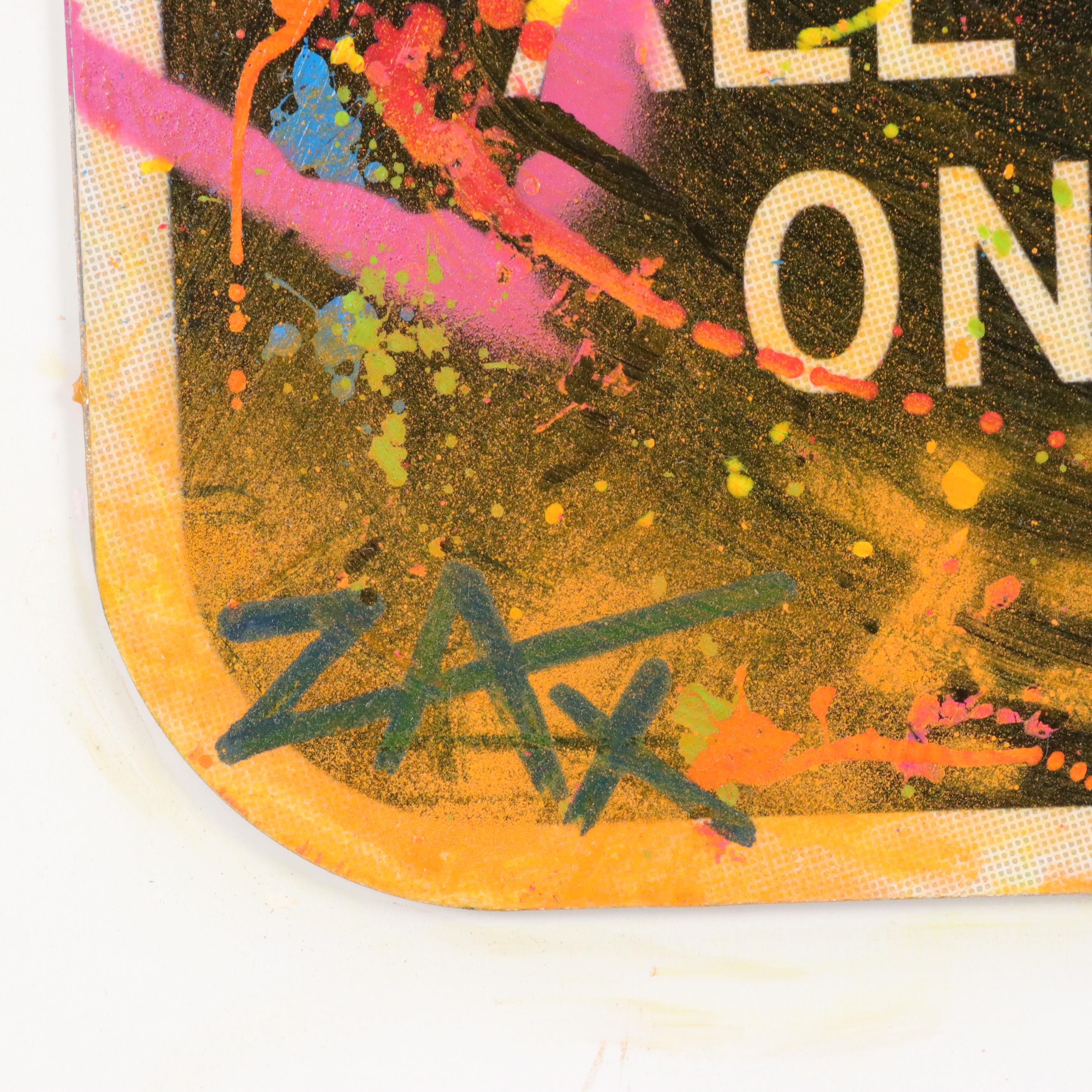 E.M. Zax Spray and Drip-Painted Street Sign, 2023