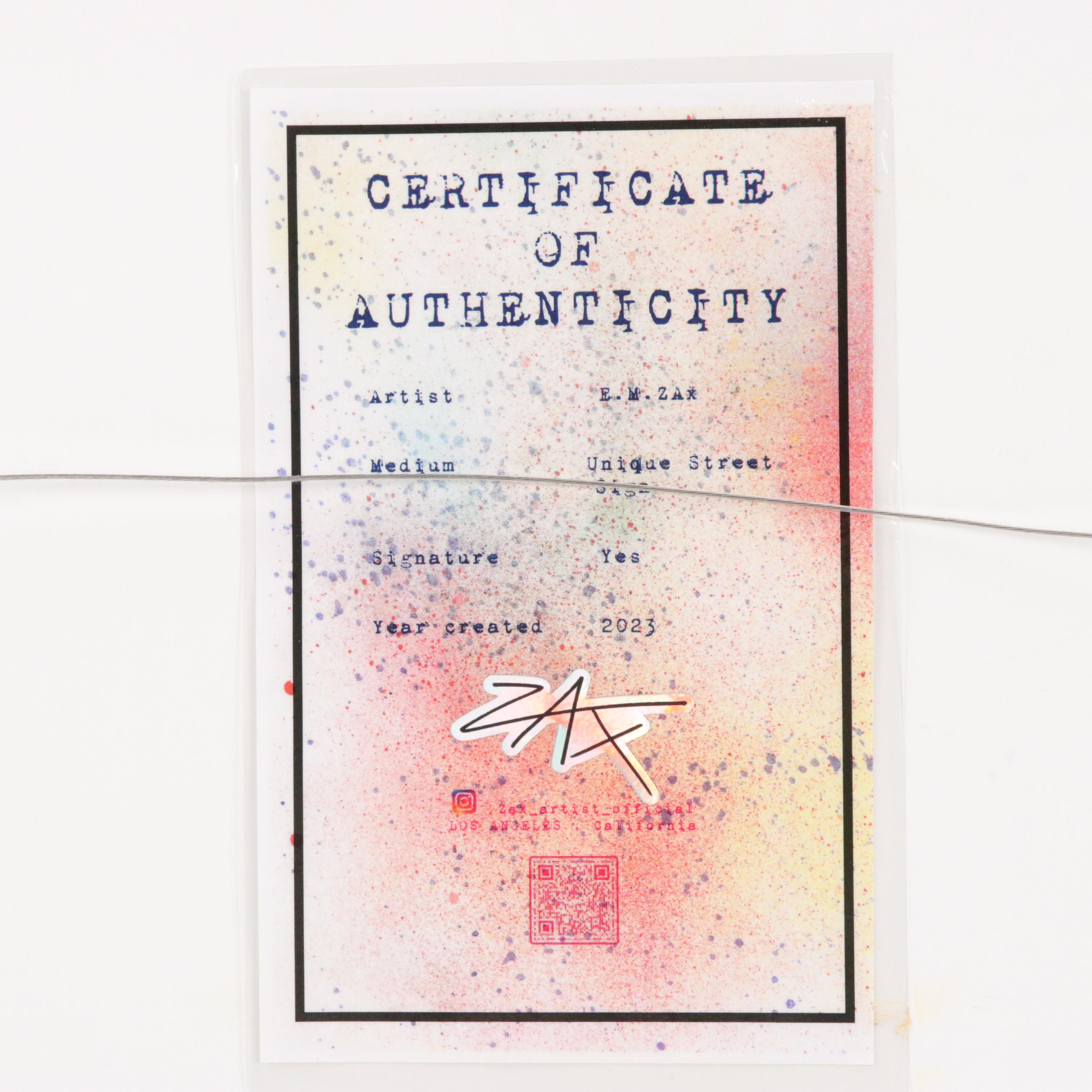 E.M. Zax Spray and Drip-Painted Street Sign, 2023