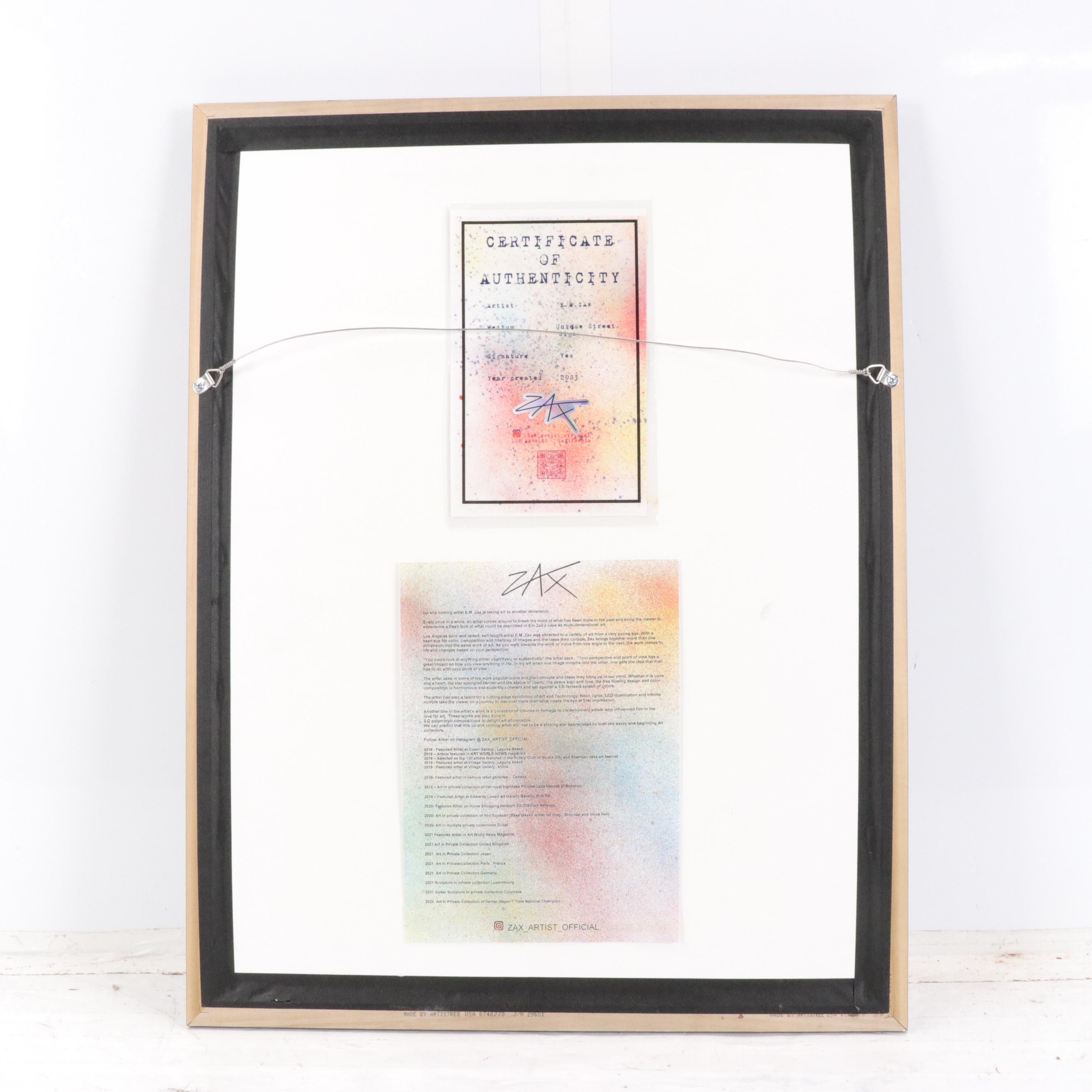 E.M. Zax Spray and Drip-Painted Street Sign, 2023