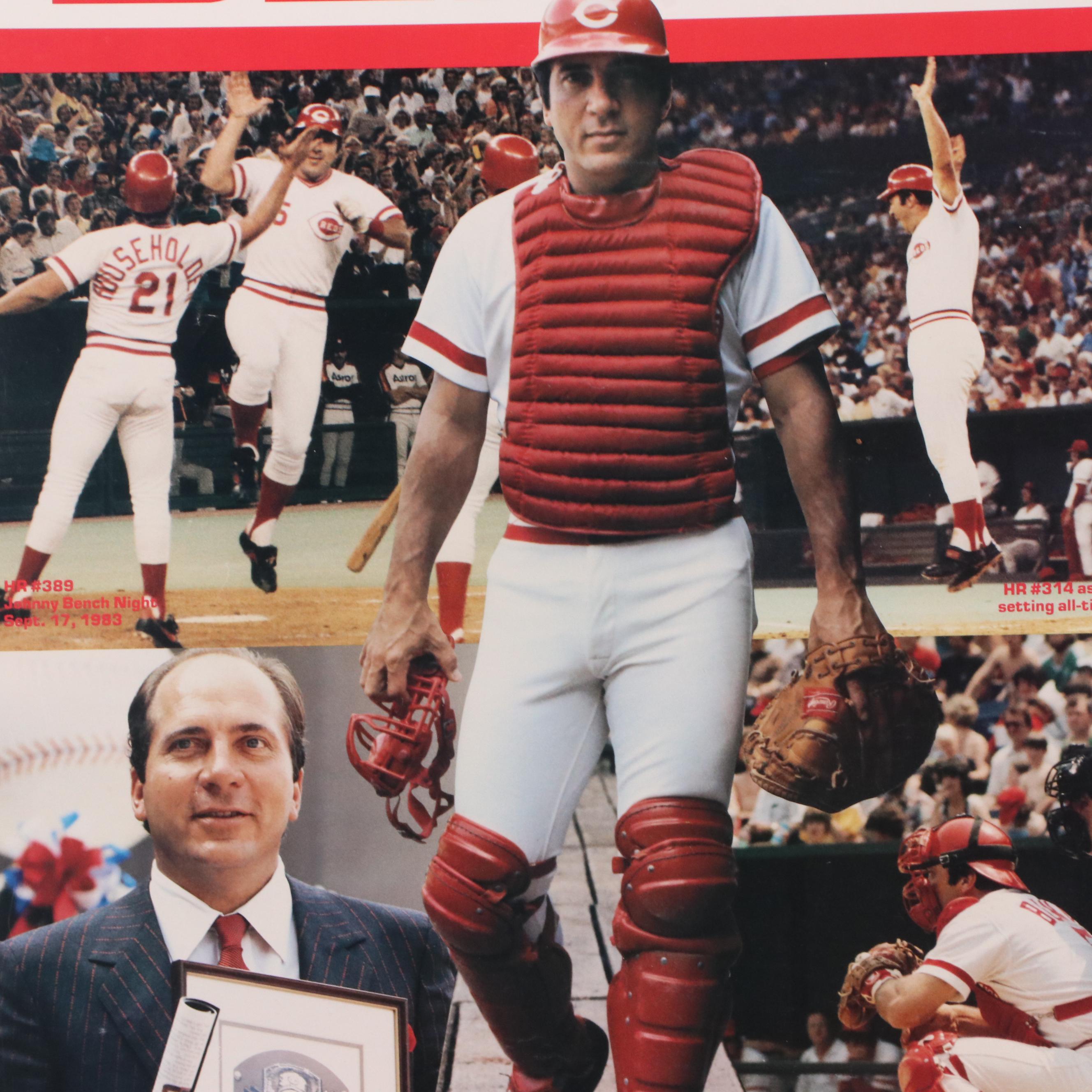 Johnny Bench Signed "Tribute To Johnny" Cincinnati Reds Poster with More