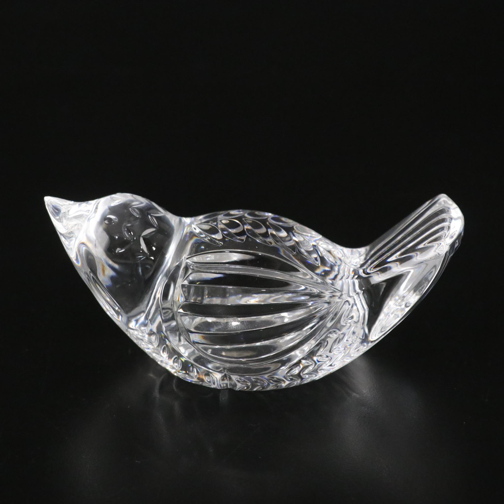 Waterford Crystal Bird Figurine, Clock & Pen Holder with Bud Vase