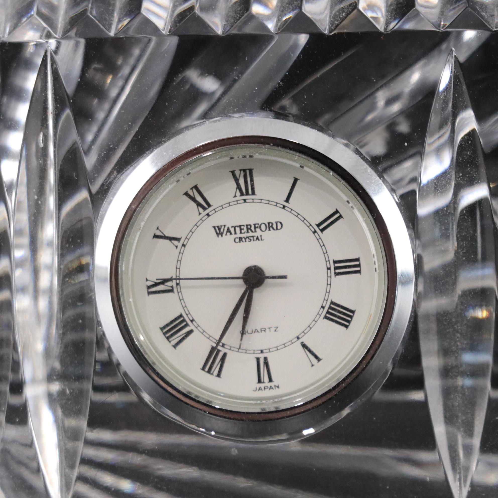 Waterford Crystal Bird Figurine, Clock & Pen Holder with Bud Vase