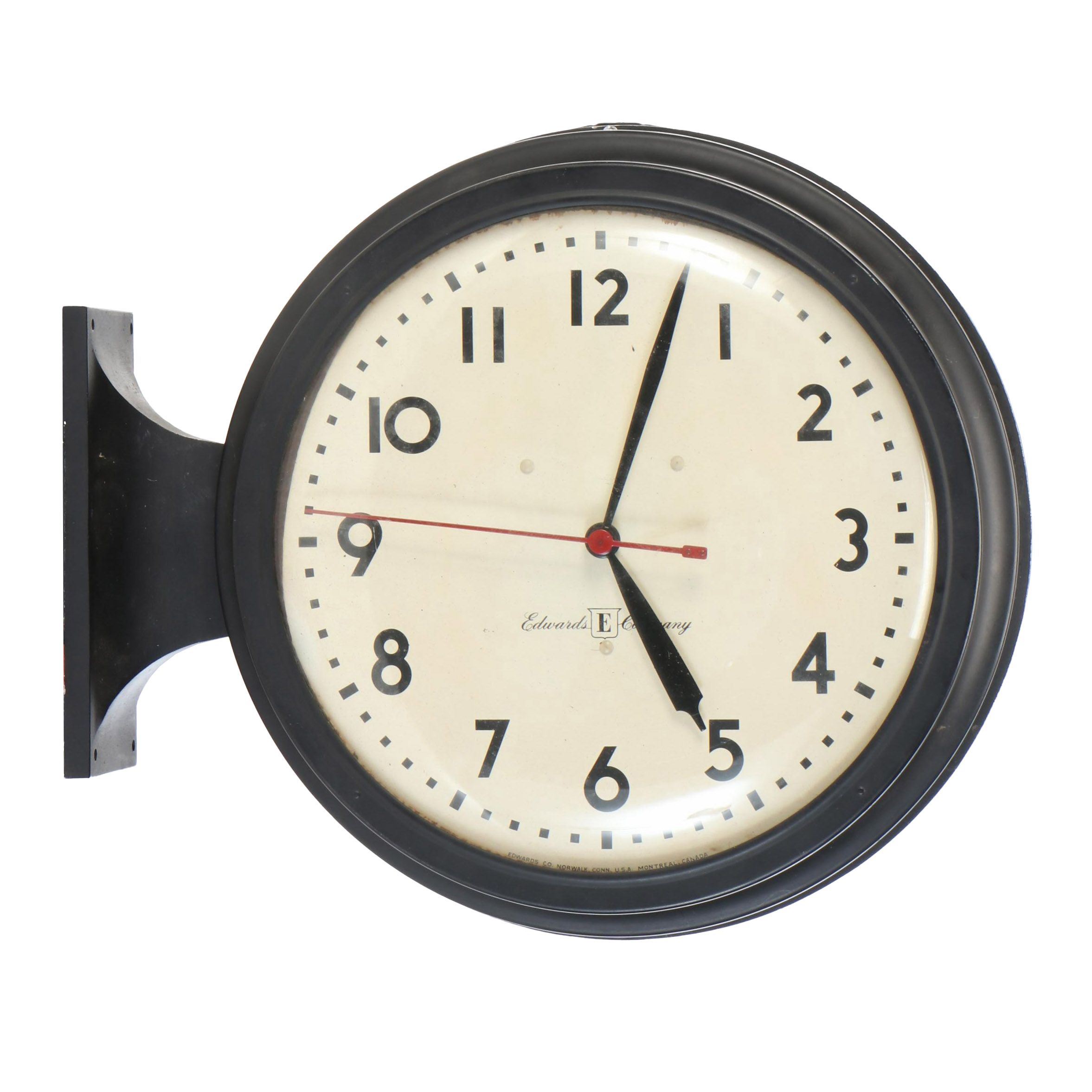 Edwards Synchromatic Double-Sided Wall Clock, Late 20th Century