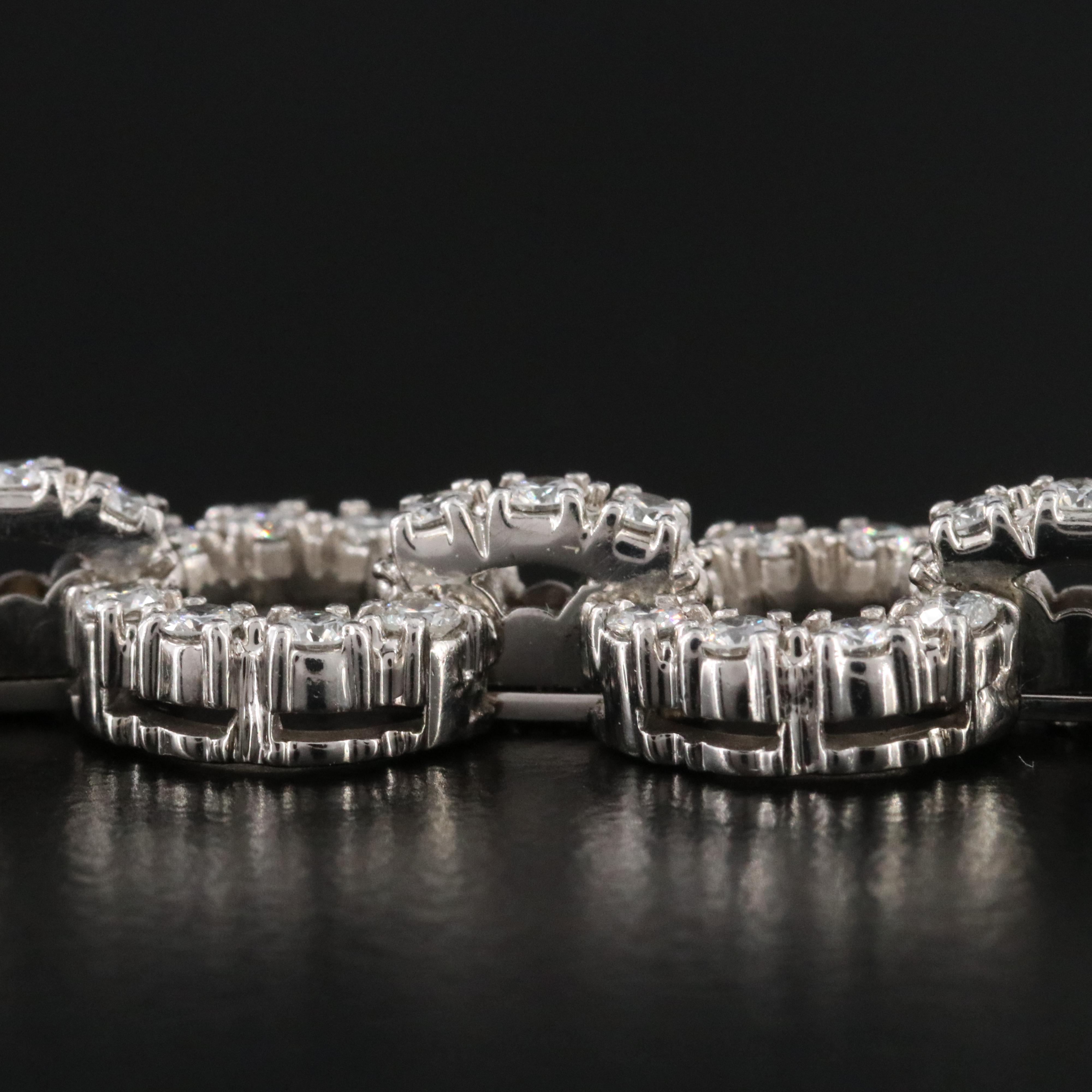 Vintage Jabel 18K 3.52 CTW Diamond Circle Link Bracelet