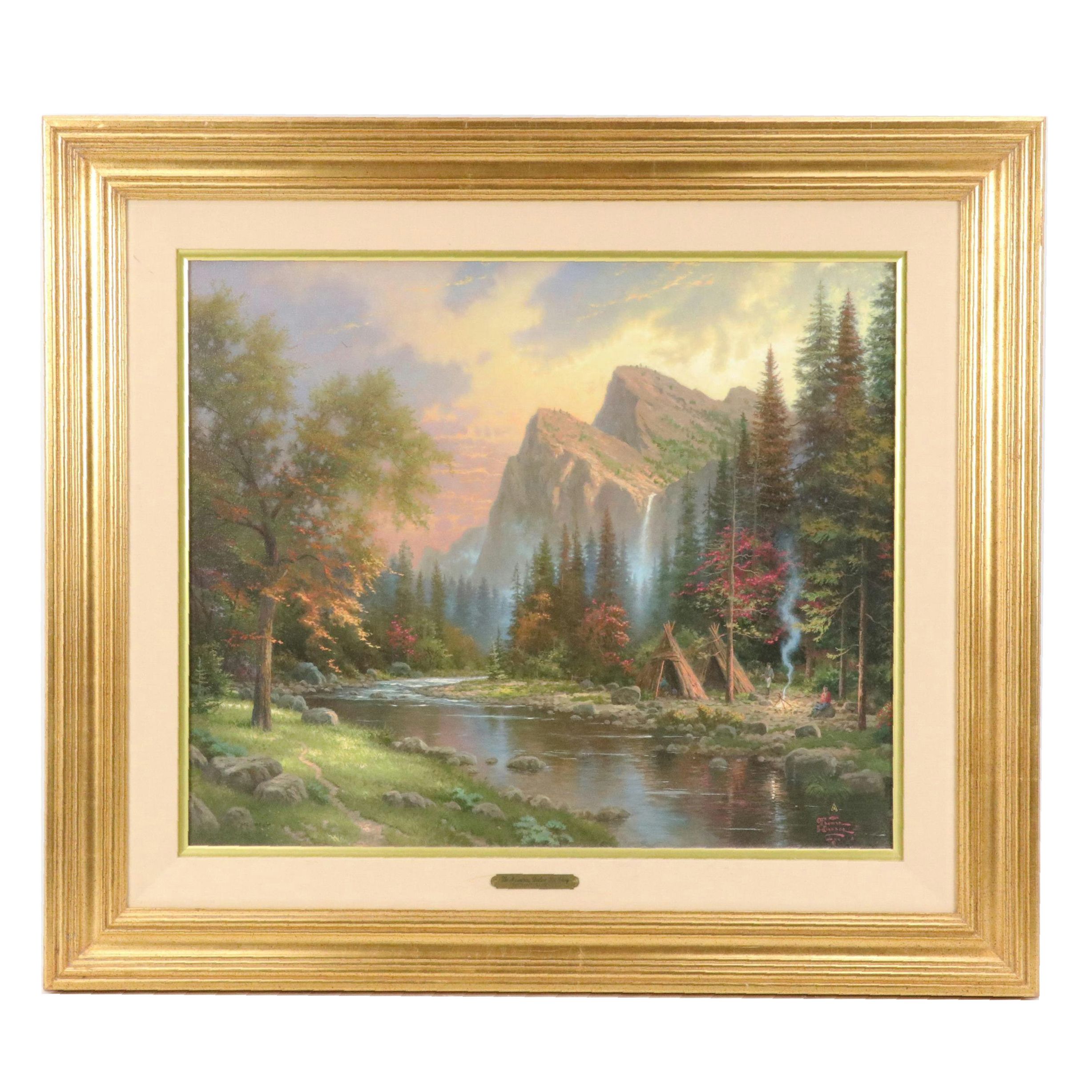 Offset Lithograph After Thomas Kinkade "The Mountains Declare His Glory"