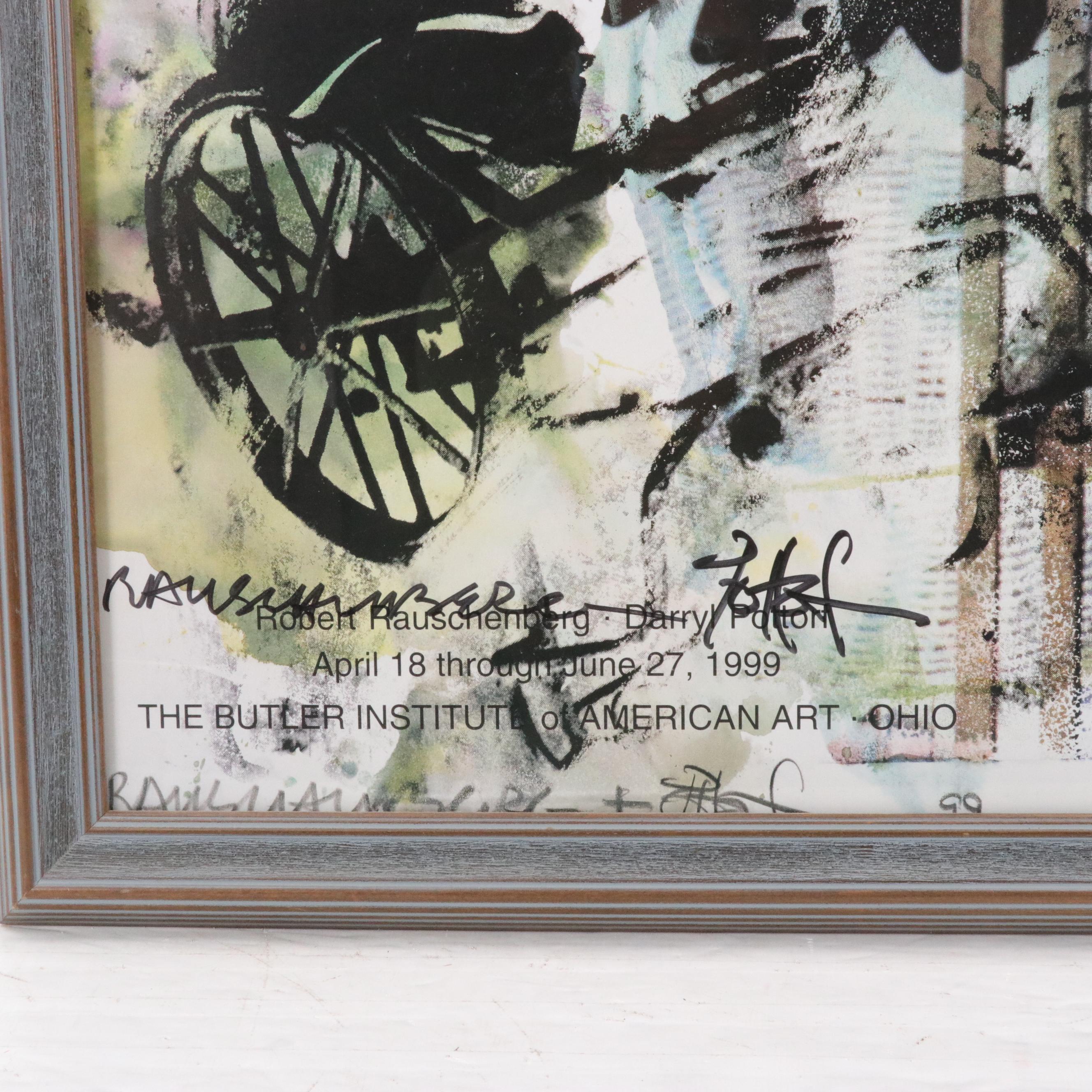 Signed Robert Rauschenberg and Darryl Pottorf Exhibition Poster, Circa 1999