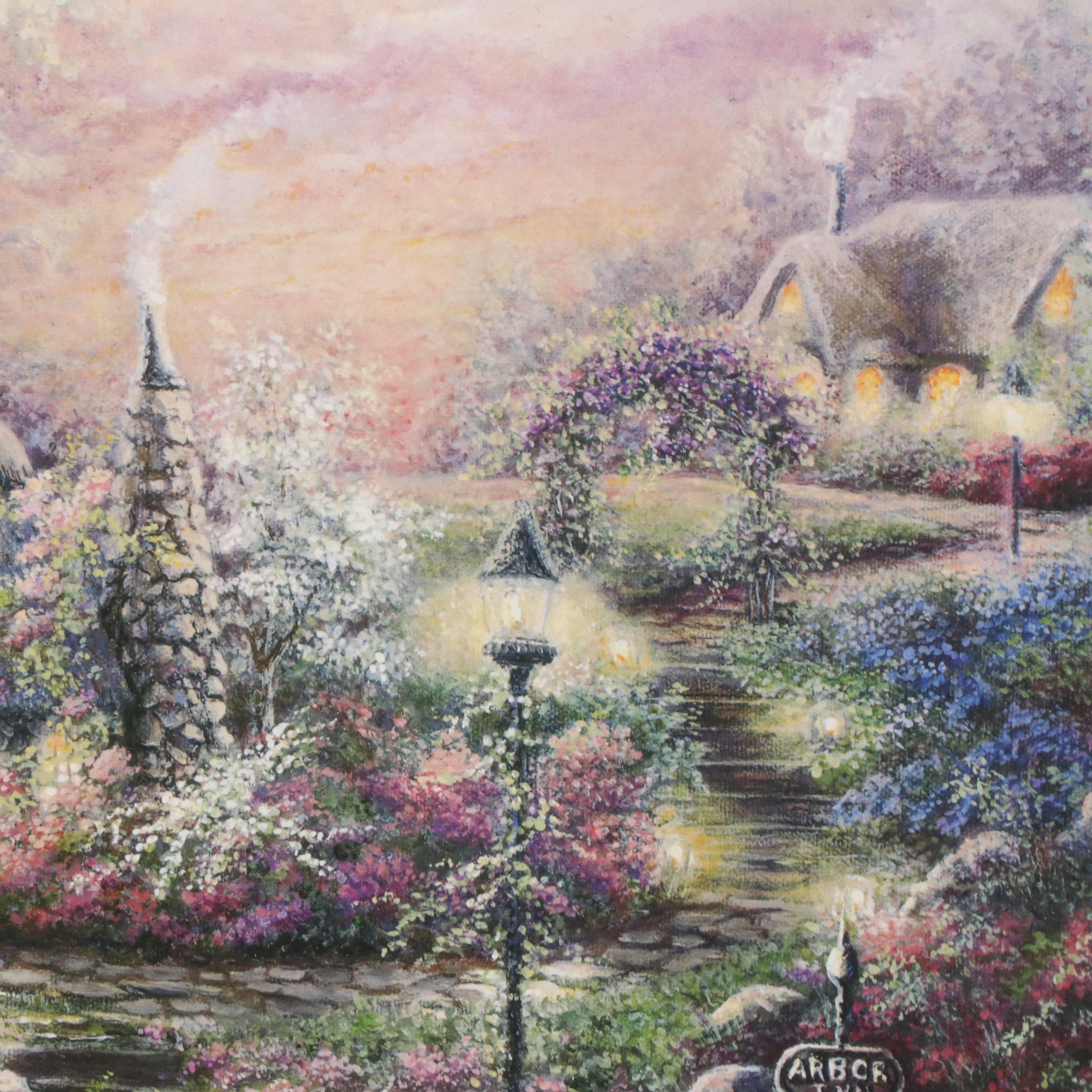 Offset Lithograph Fantasy Landscape After Judith Shaw, 20th Century