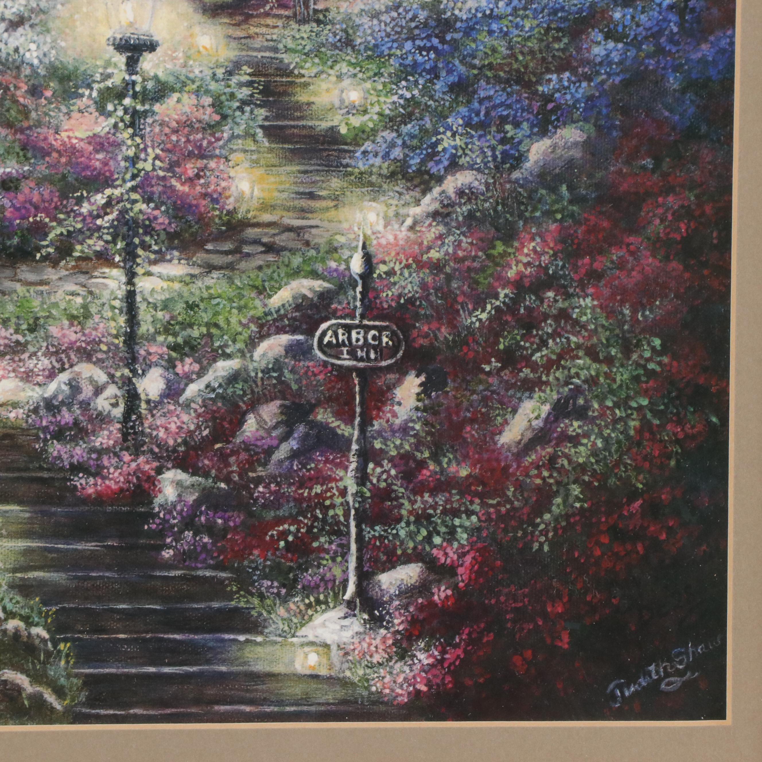 Offset Lithograph Fantasy Landscape After Judith Shaw, 20th Century