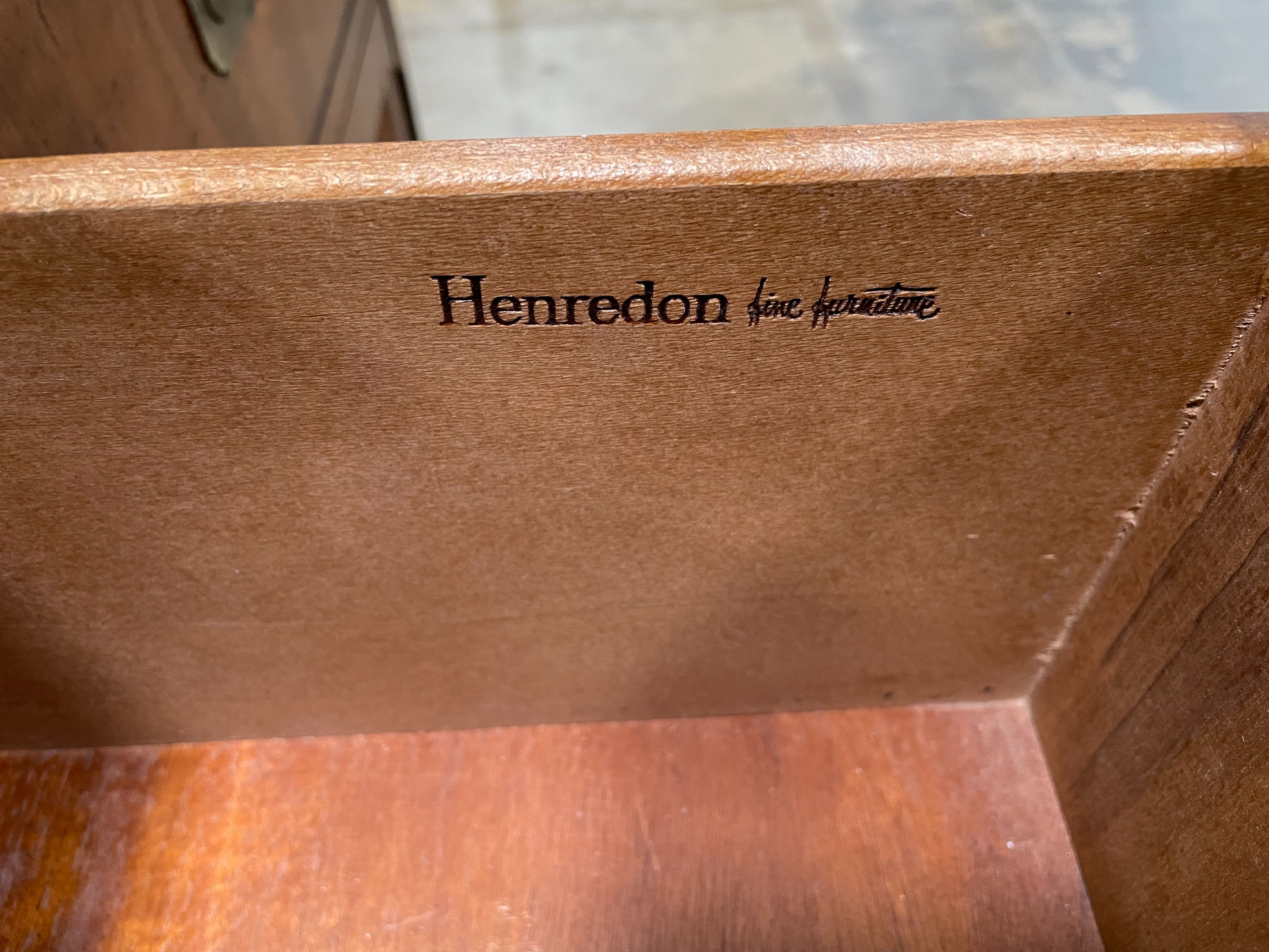 Henredon Campaign Style Brass-Mounted Walnut Side Cabinet