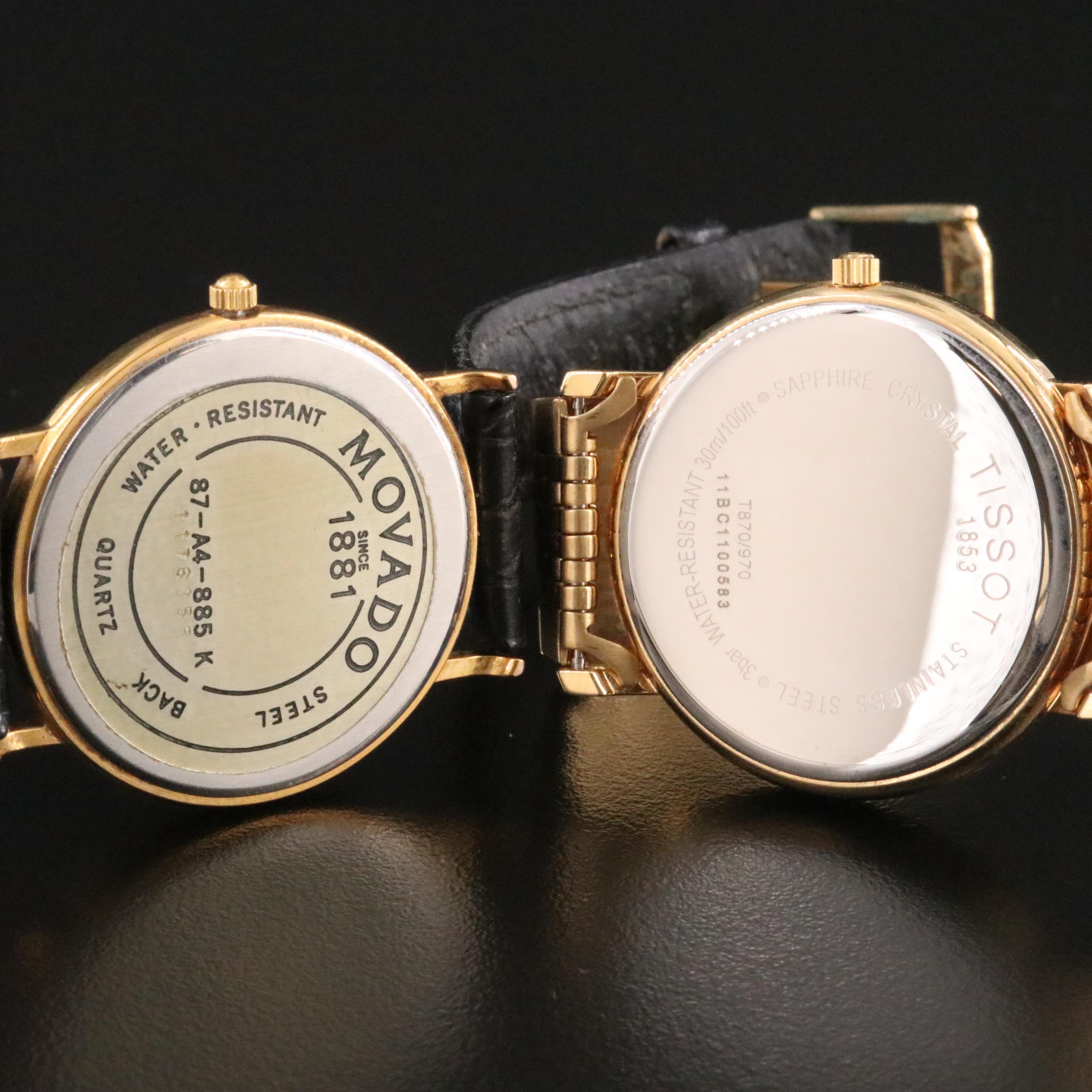 Tissot Classic Desire & Movado Gold-Plated Quartz Watches
