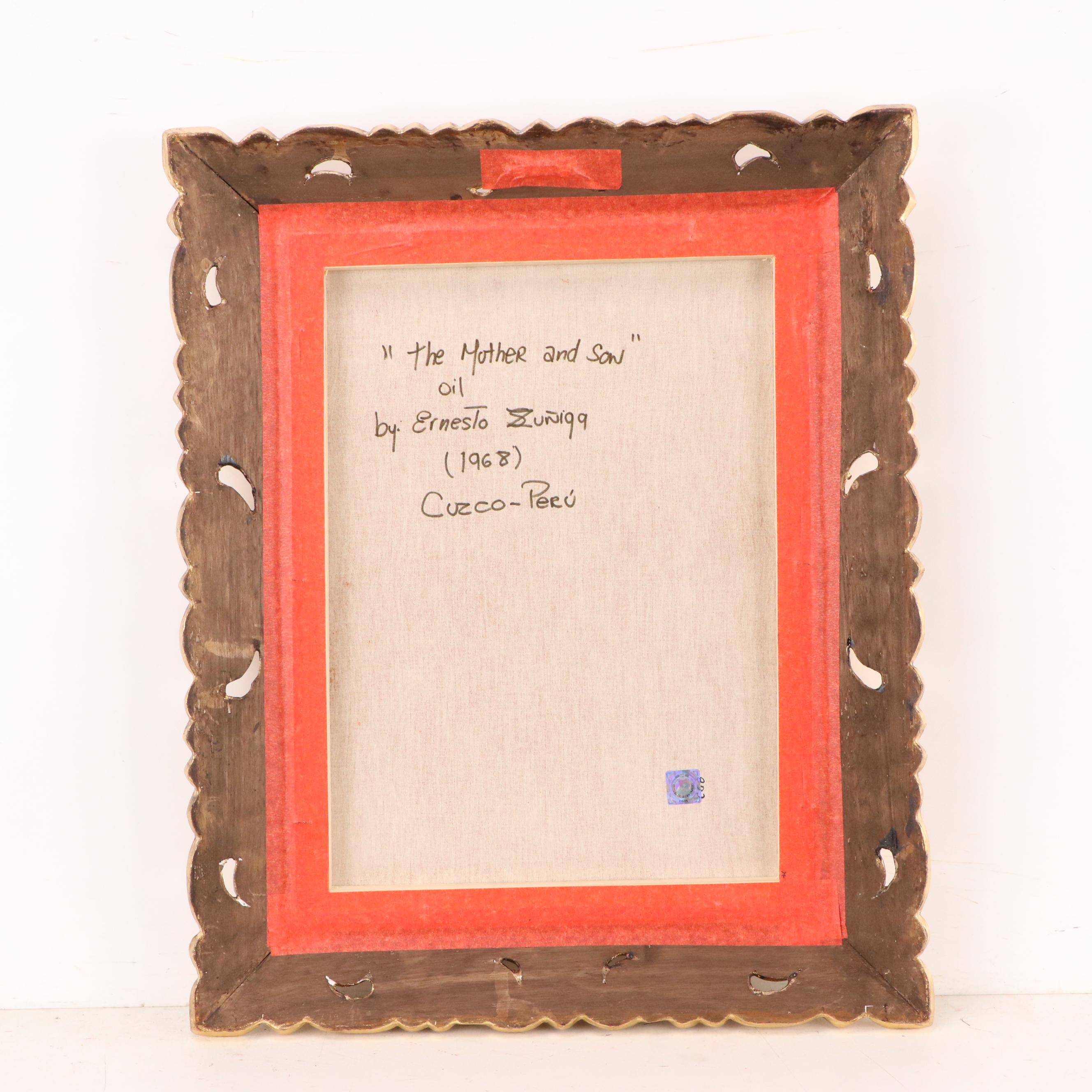 Ernesto Zuñiga Oil Painting "The Mother and Child"