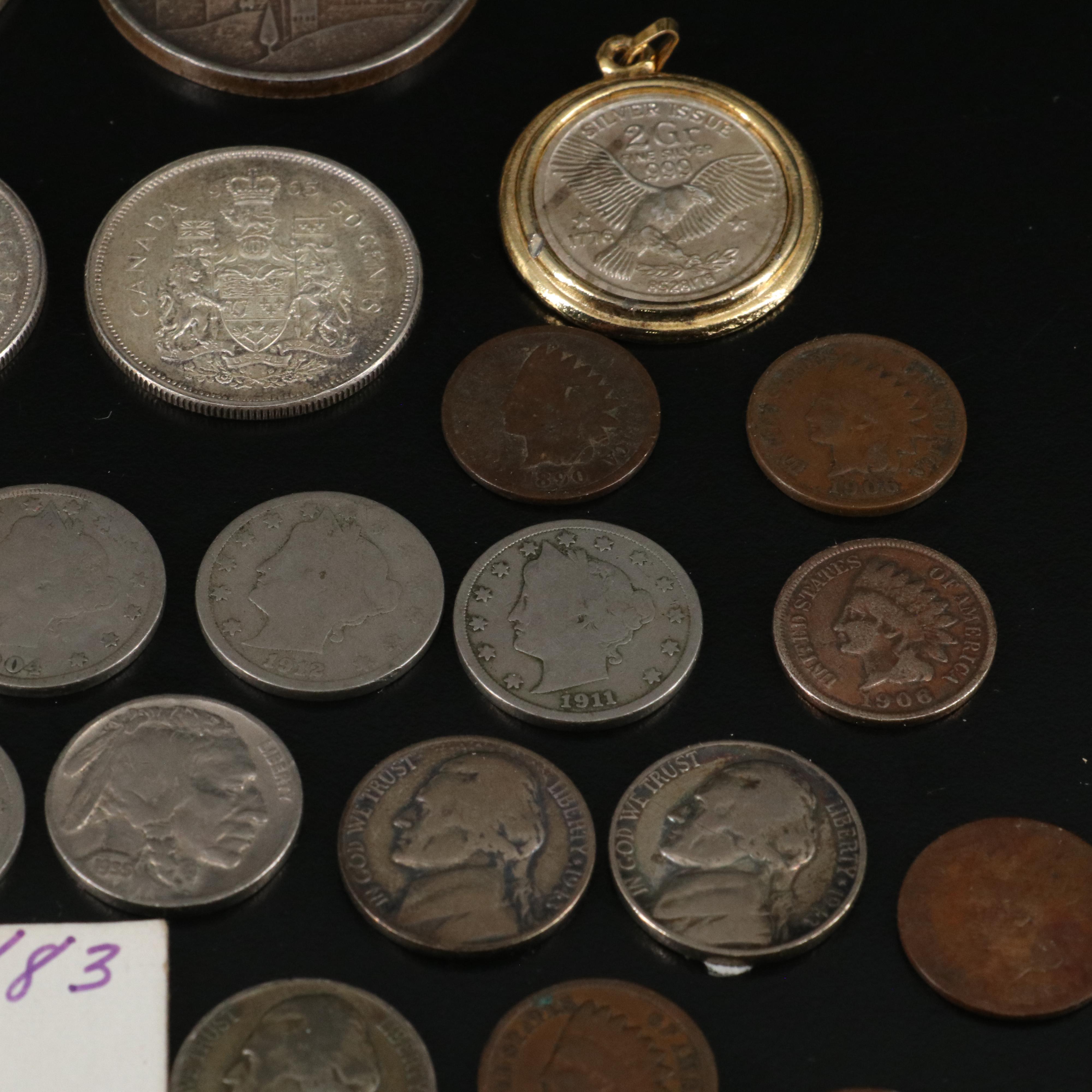 Small Coin Collection Including a 1922 Silver Peace Dollar