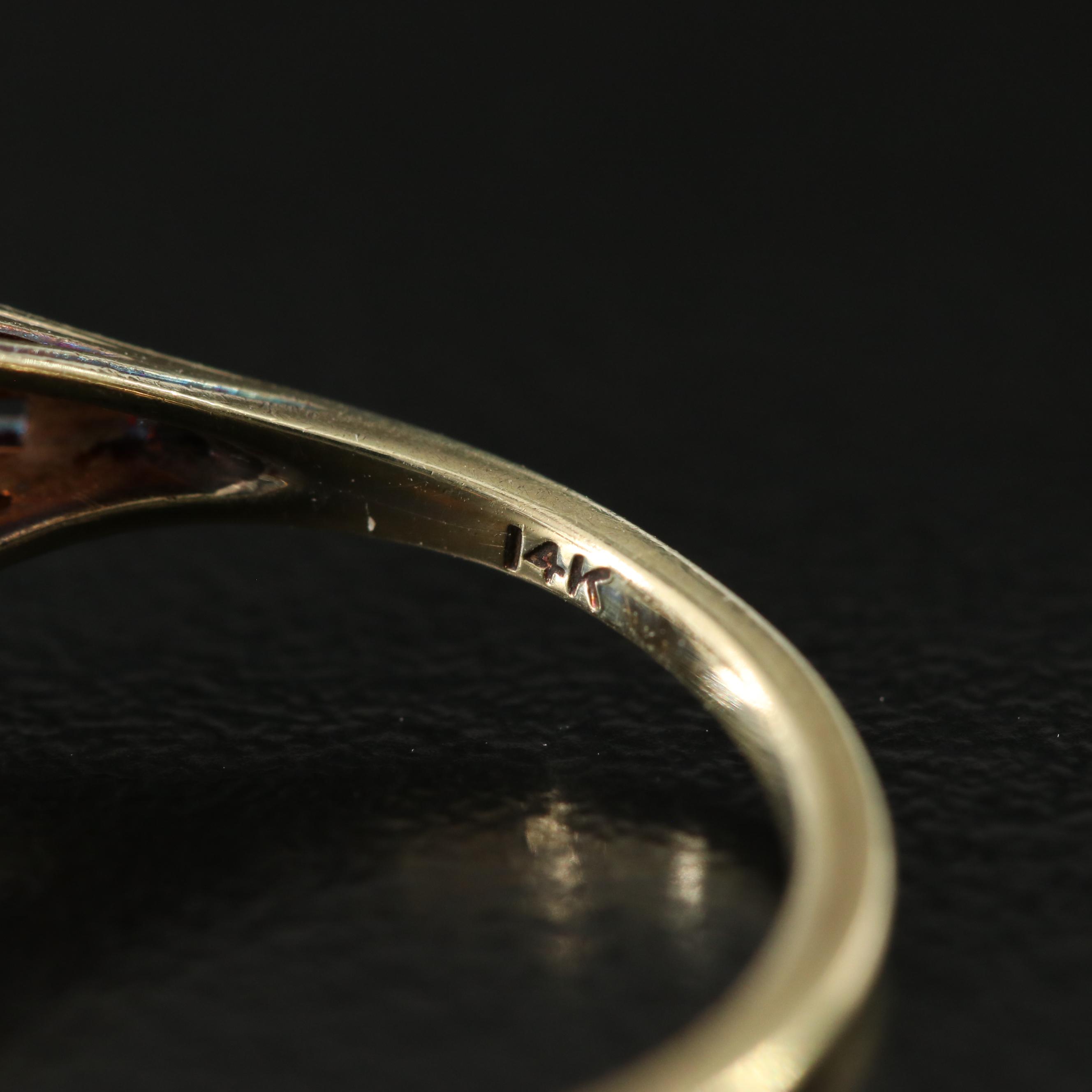 Art Deco 14K 0.12 CT Diamond Ring with Platinum Accent