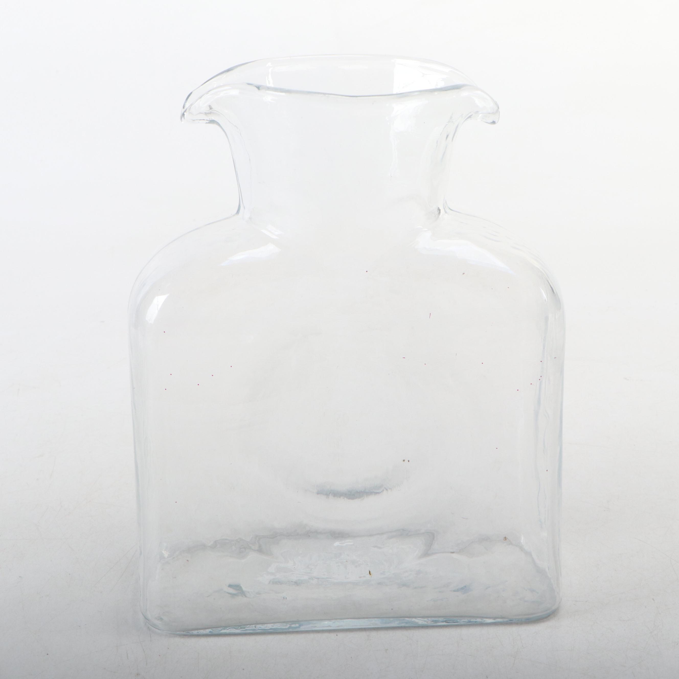 Italian Ceramic Rooster, Chinese Style Harvest Basket and Blenko Glass Bottle