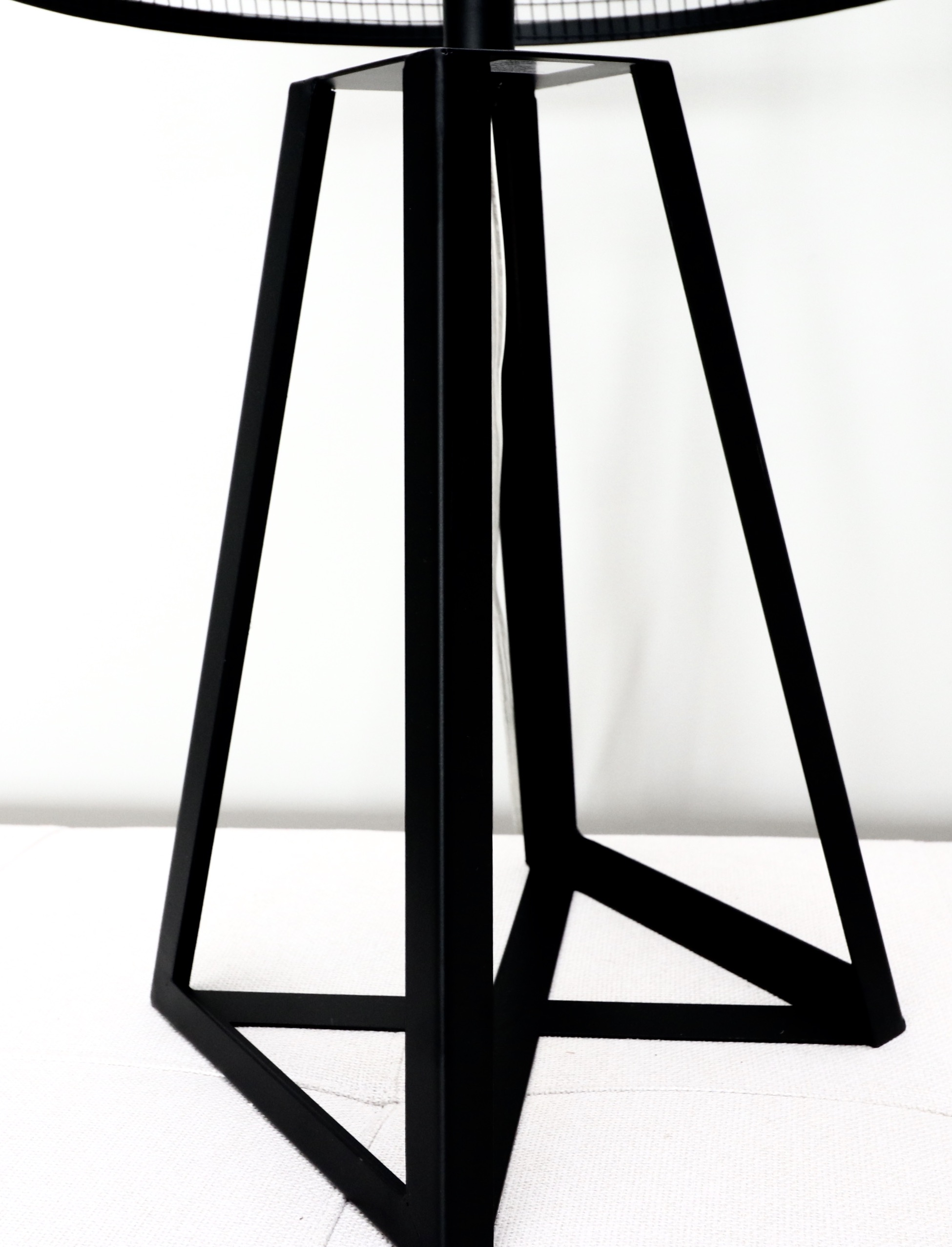 Bassett Mirror "Bridwell" Black Metal Table Lamps with Mesh Shades