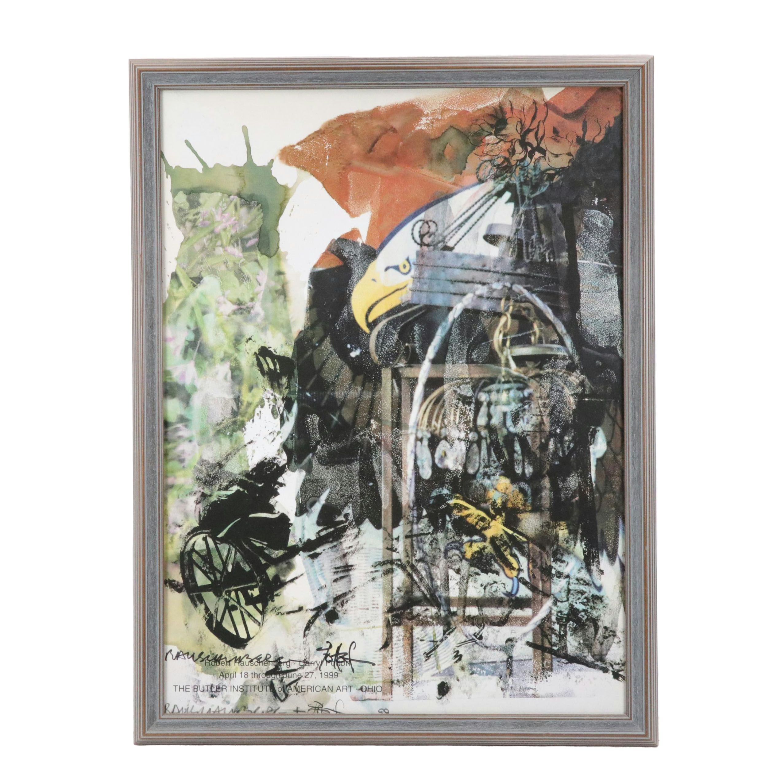 Signed Robert Rauschenberg and Darryl Pottorf Exhibition Poster, Circa 1999