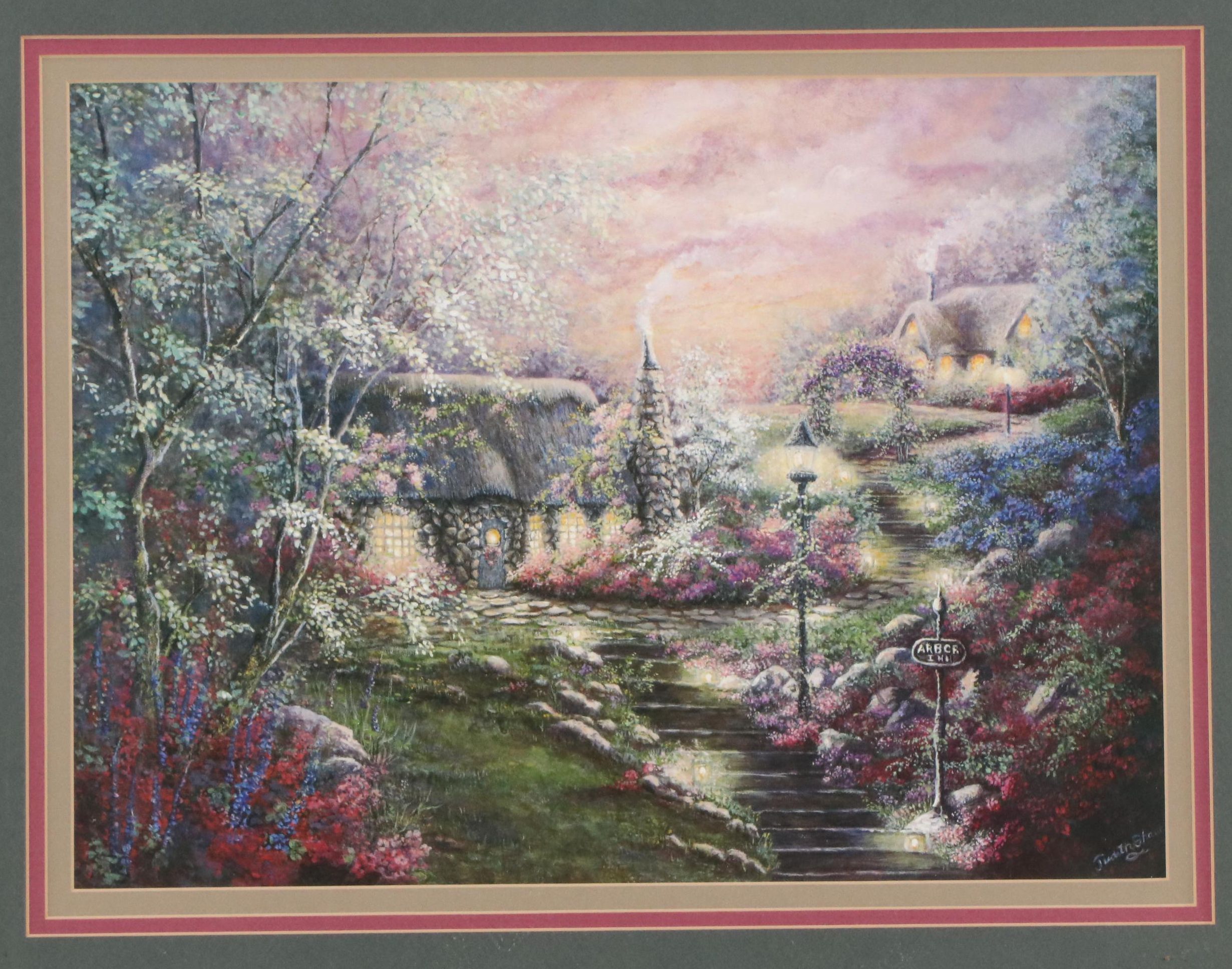 Offset Lithograph Fantasy Landscape After Judith Shaw, 20th Century