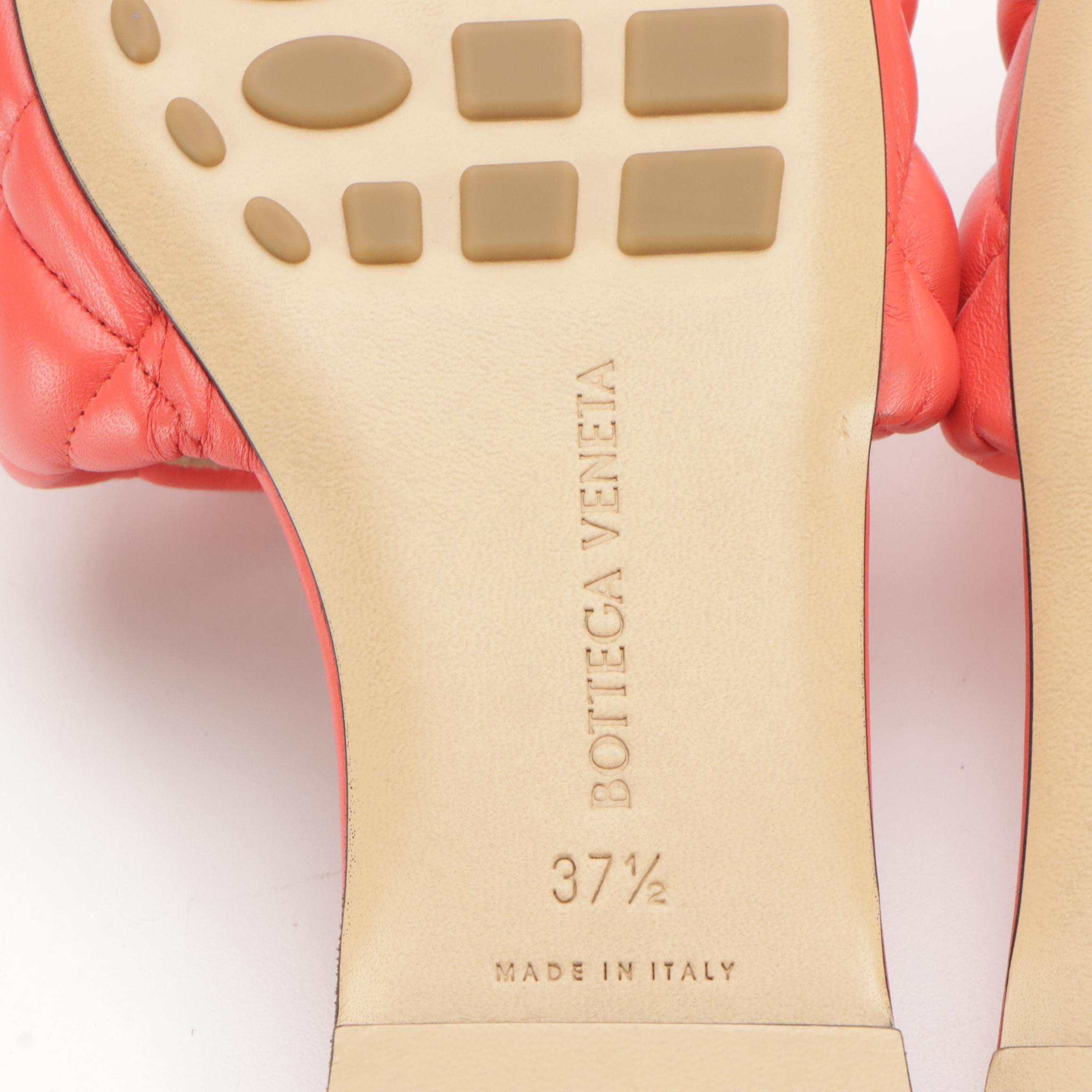 Bottega Veneta Square-Toe Padded Slides in Leather