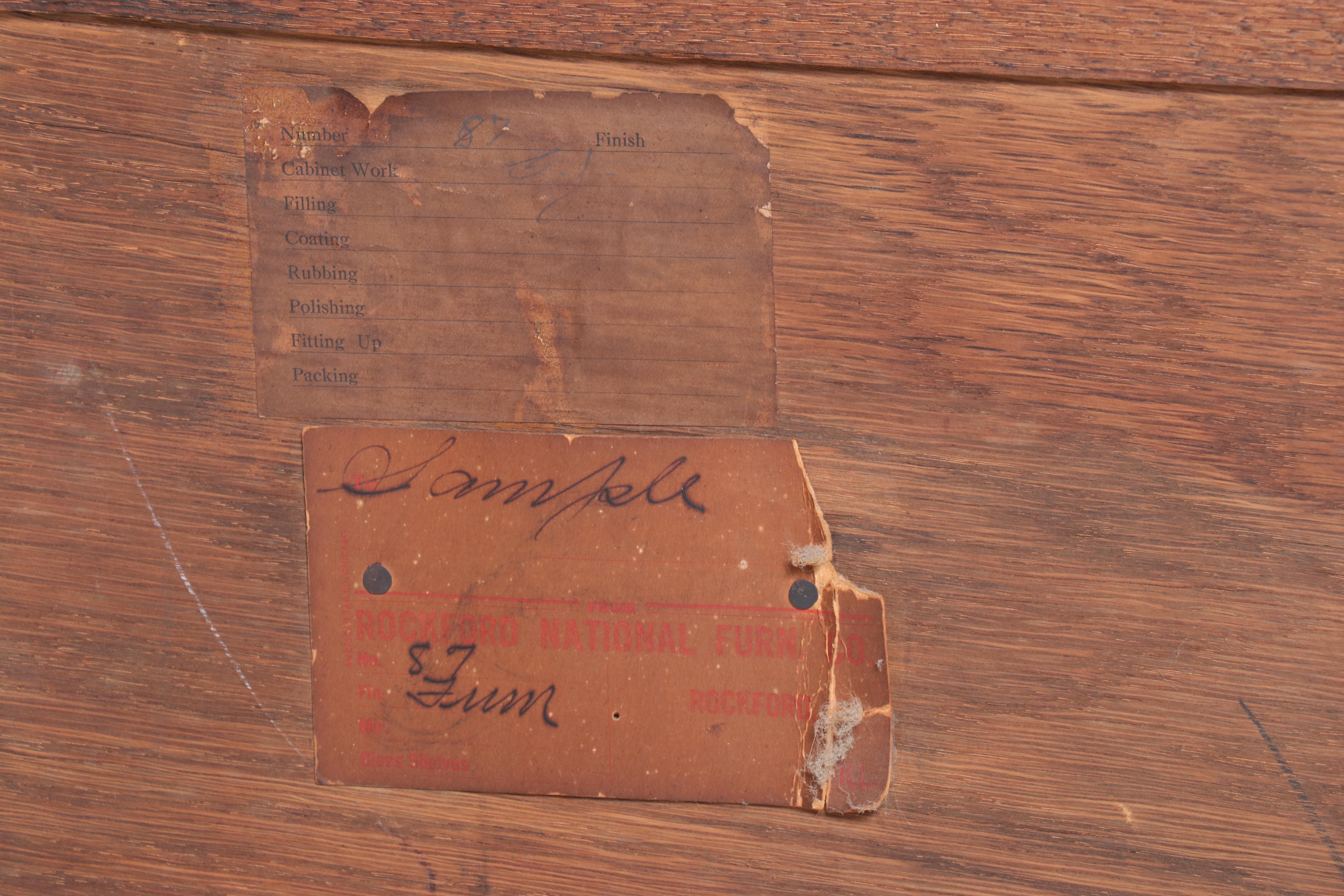 Arts and Crafts Quartersawn Oak and Ash Display Cabinet, Early 20th Century