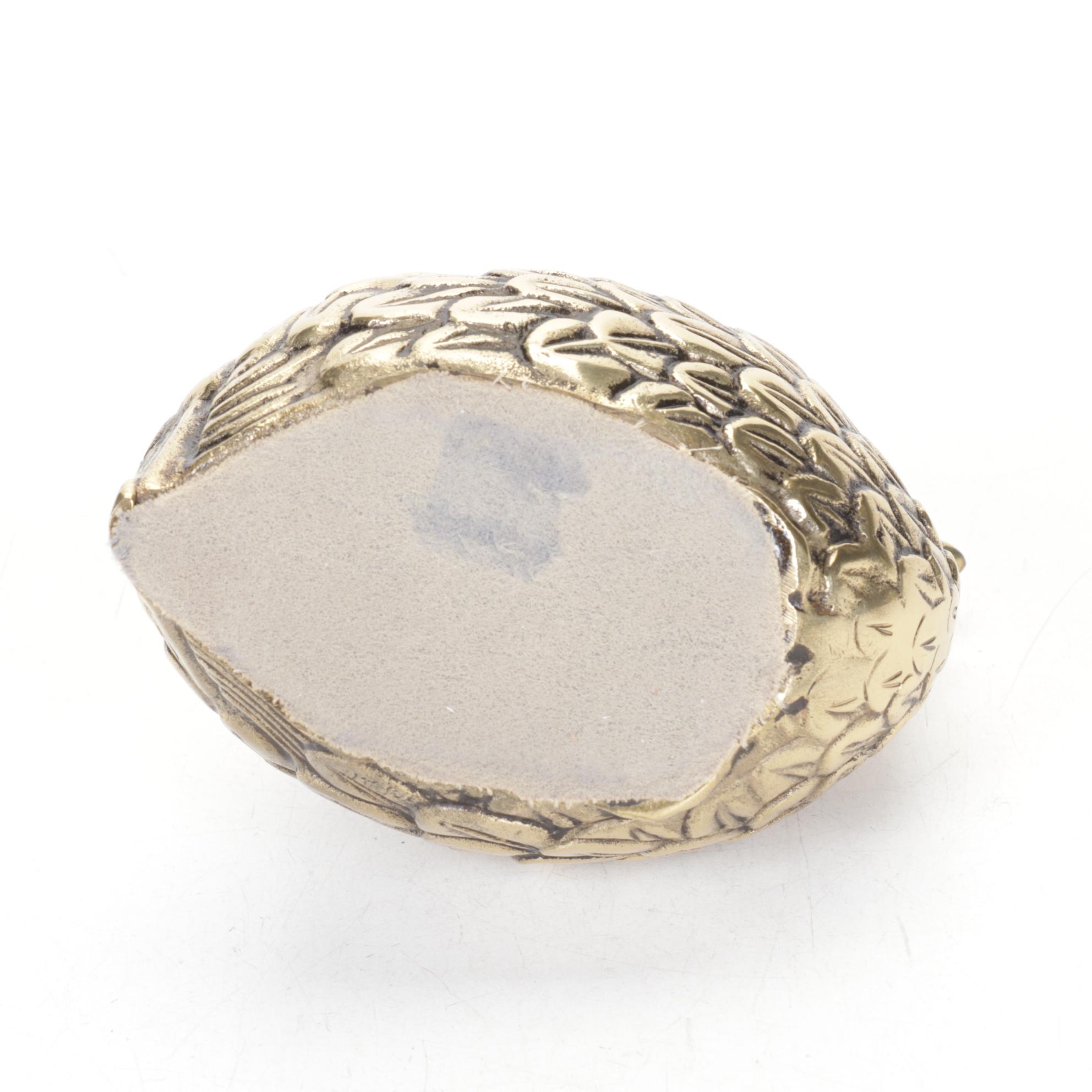 Mid Century Modern Brass Quail Family Figural Paperweights