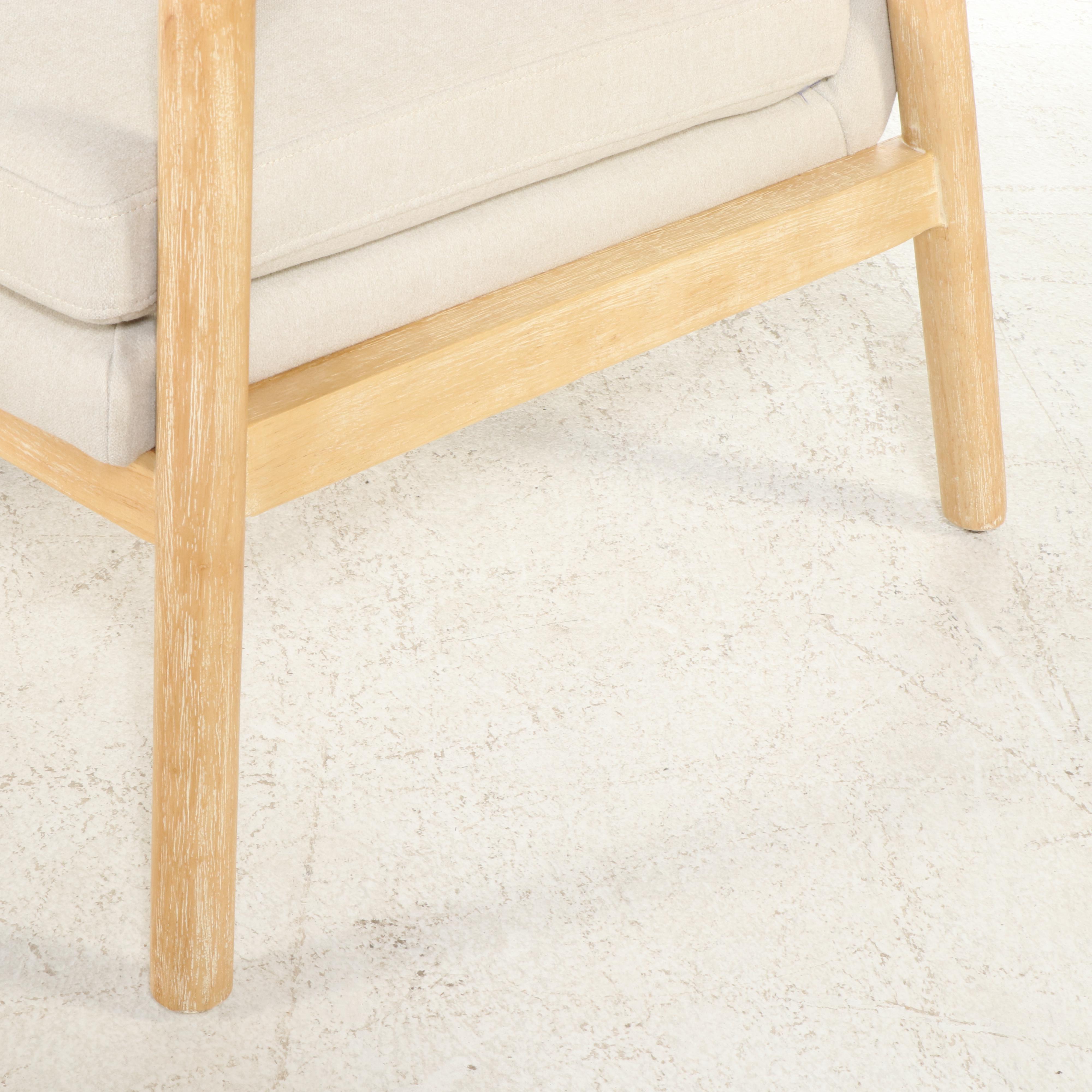 Pair of Target "Tufeld" Modernist Style Cerused Wood Armchairs