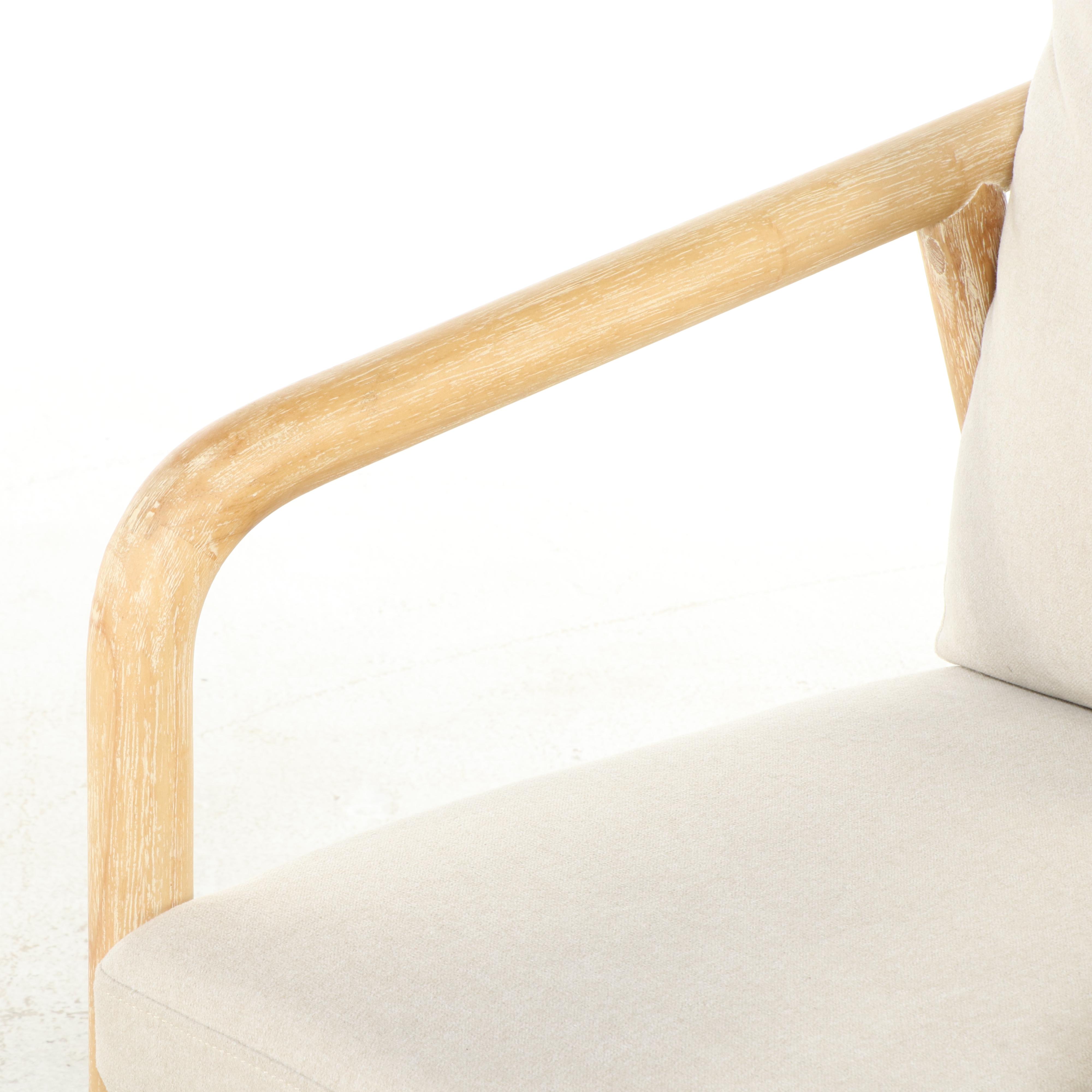 Pair of Target "Tufeld" Modernist Style Cerused Wood Armchairs