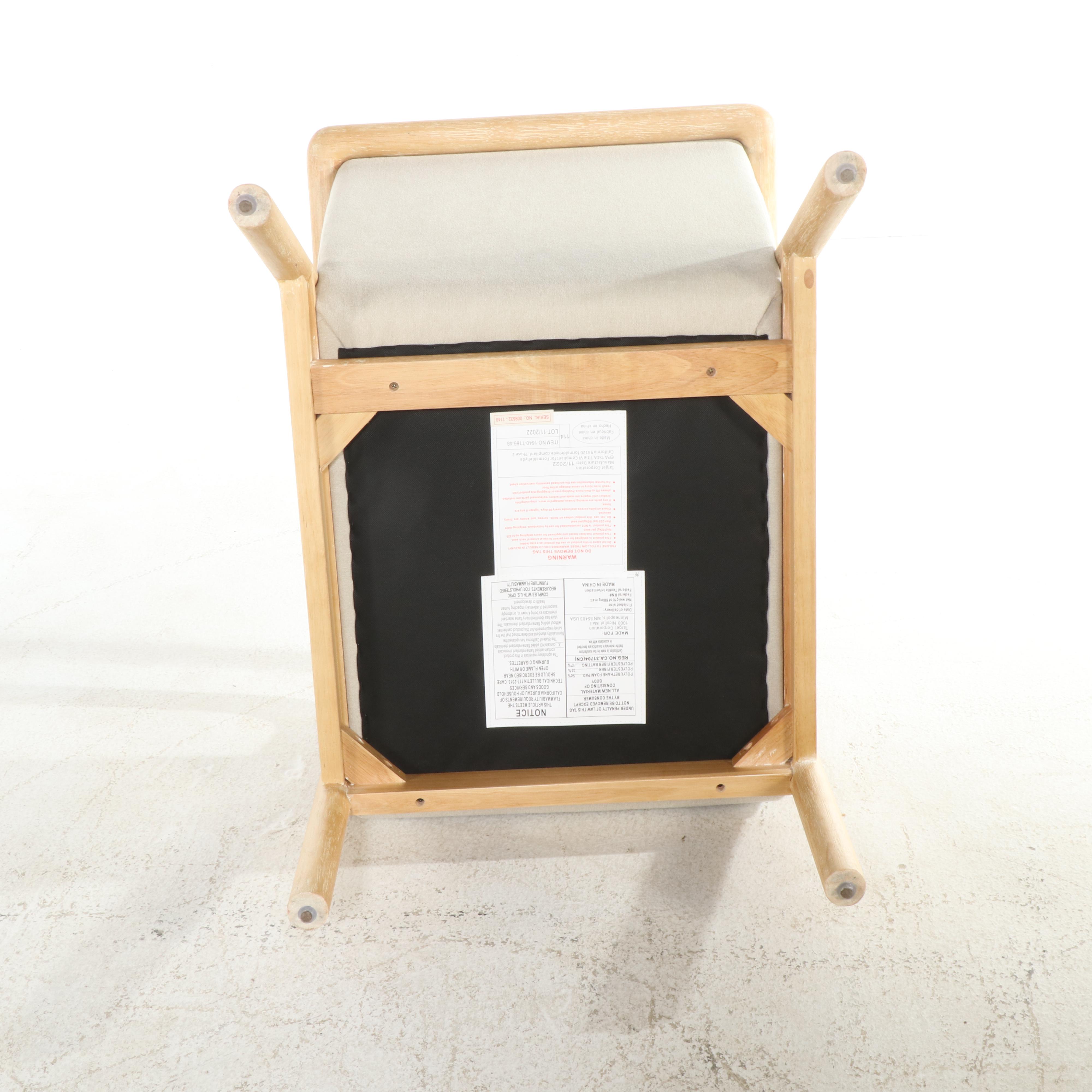 Pair of Target "Tufeld" Modernist Style Cerused Wood Armchairs