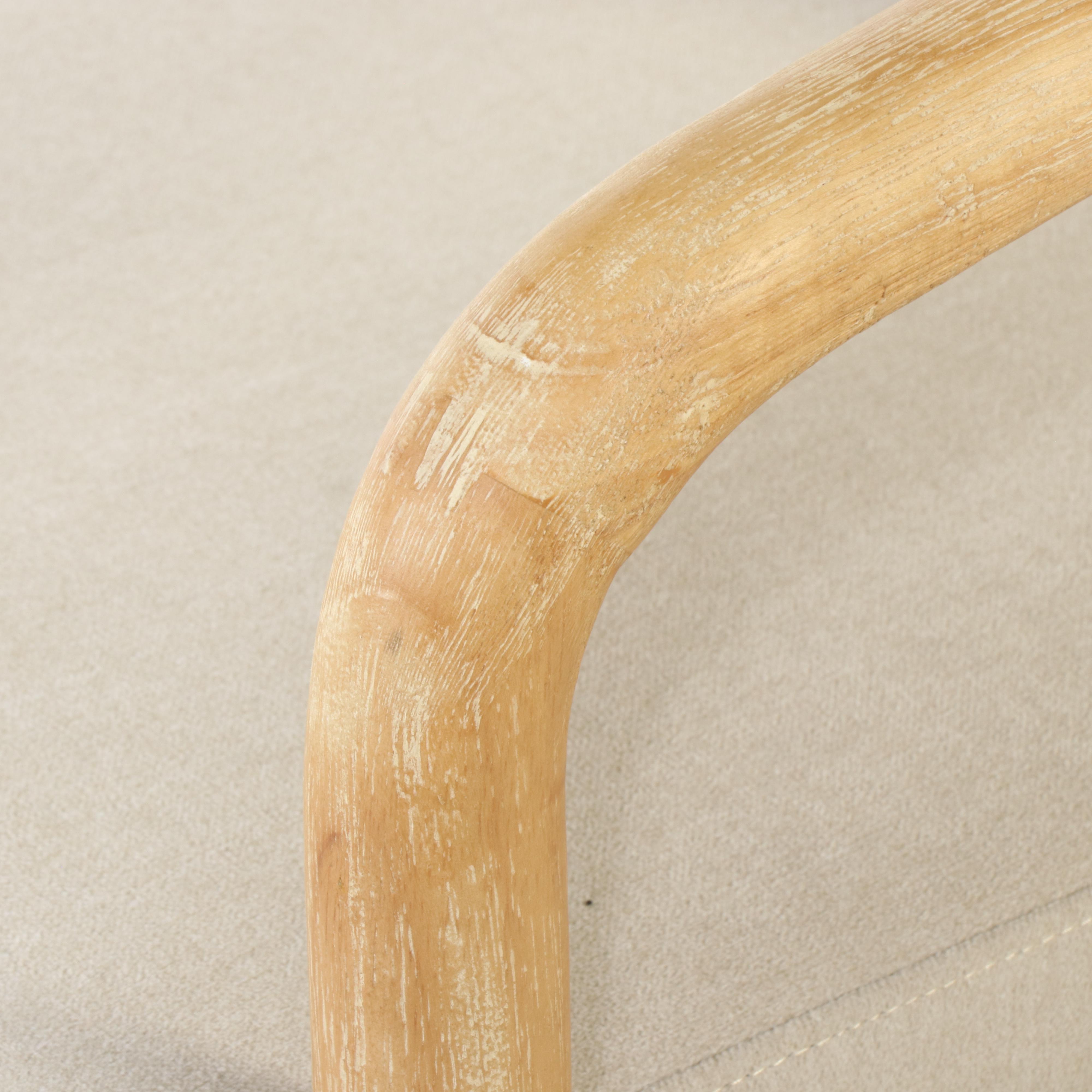 Pair of Target "Tufeld" Modernist Style Cerused Wood Armchairs