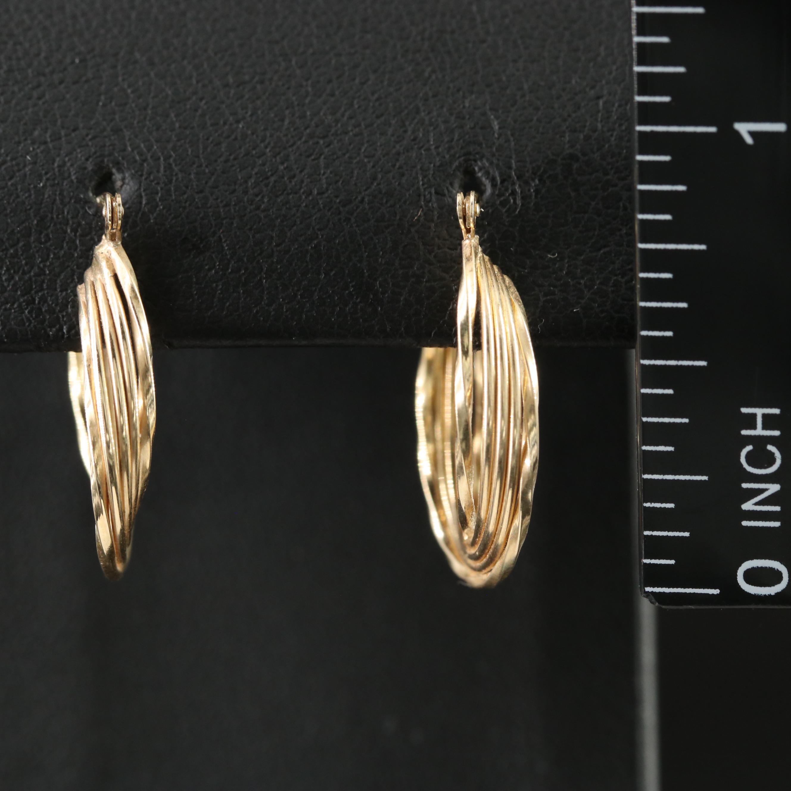 14K Twist Hoop Earrings