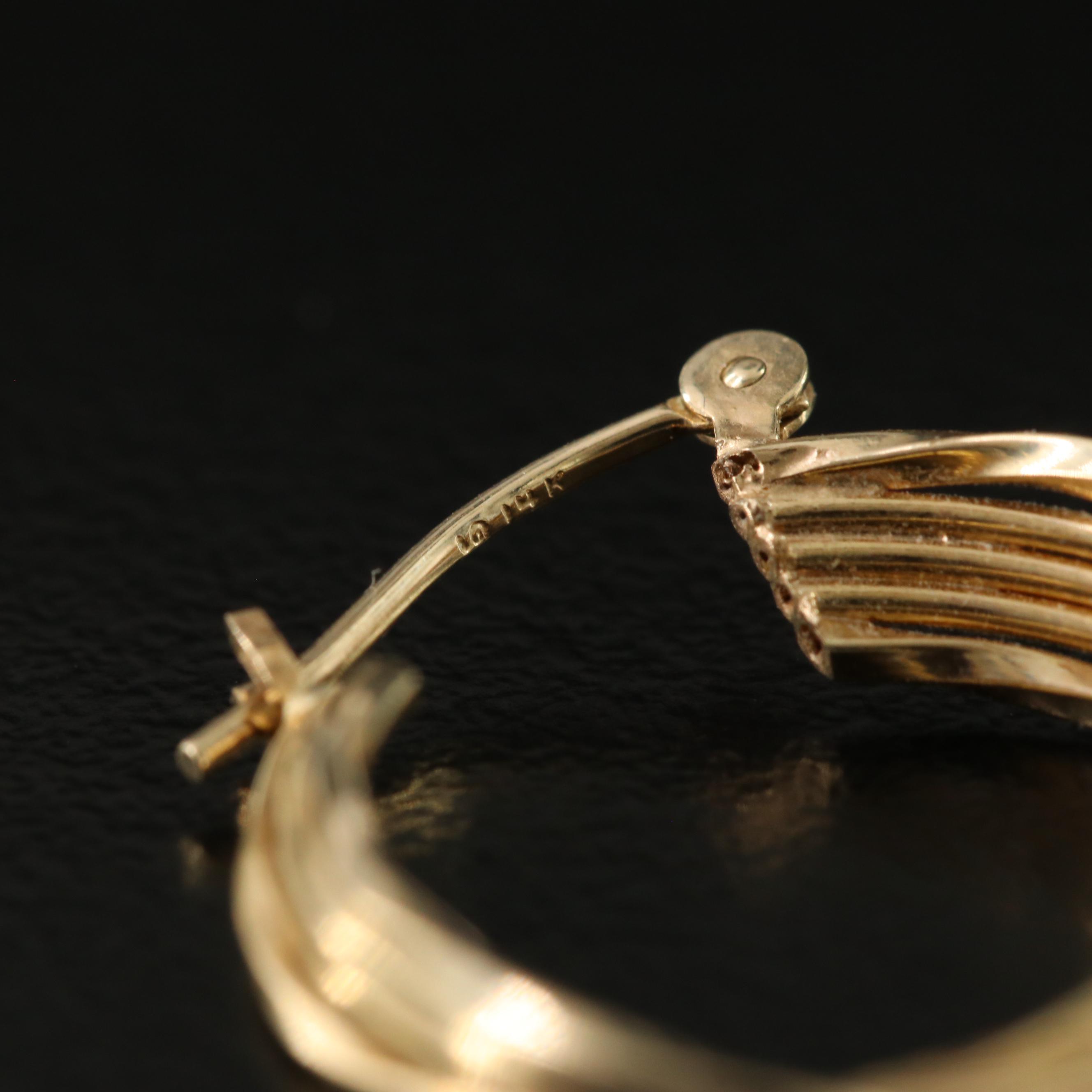 14K Twist Hoop Earrings