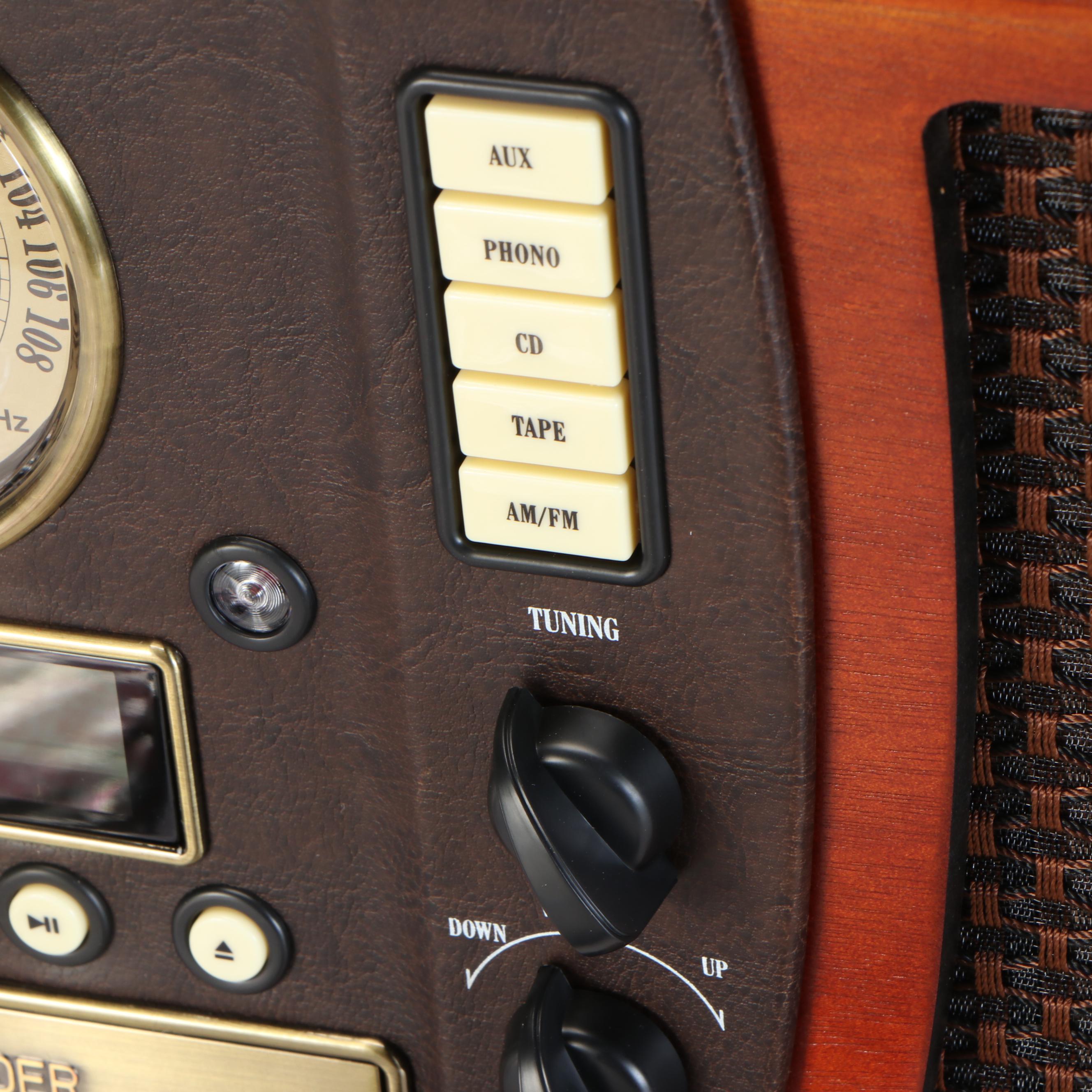 Innovative Technology Tabletop Radio Turntable with Cassette Tape and CD Player
