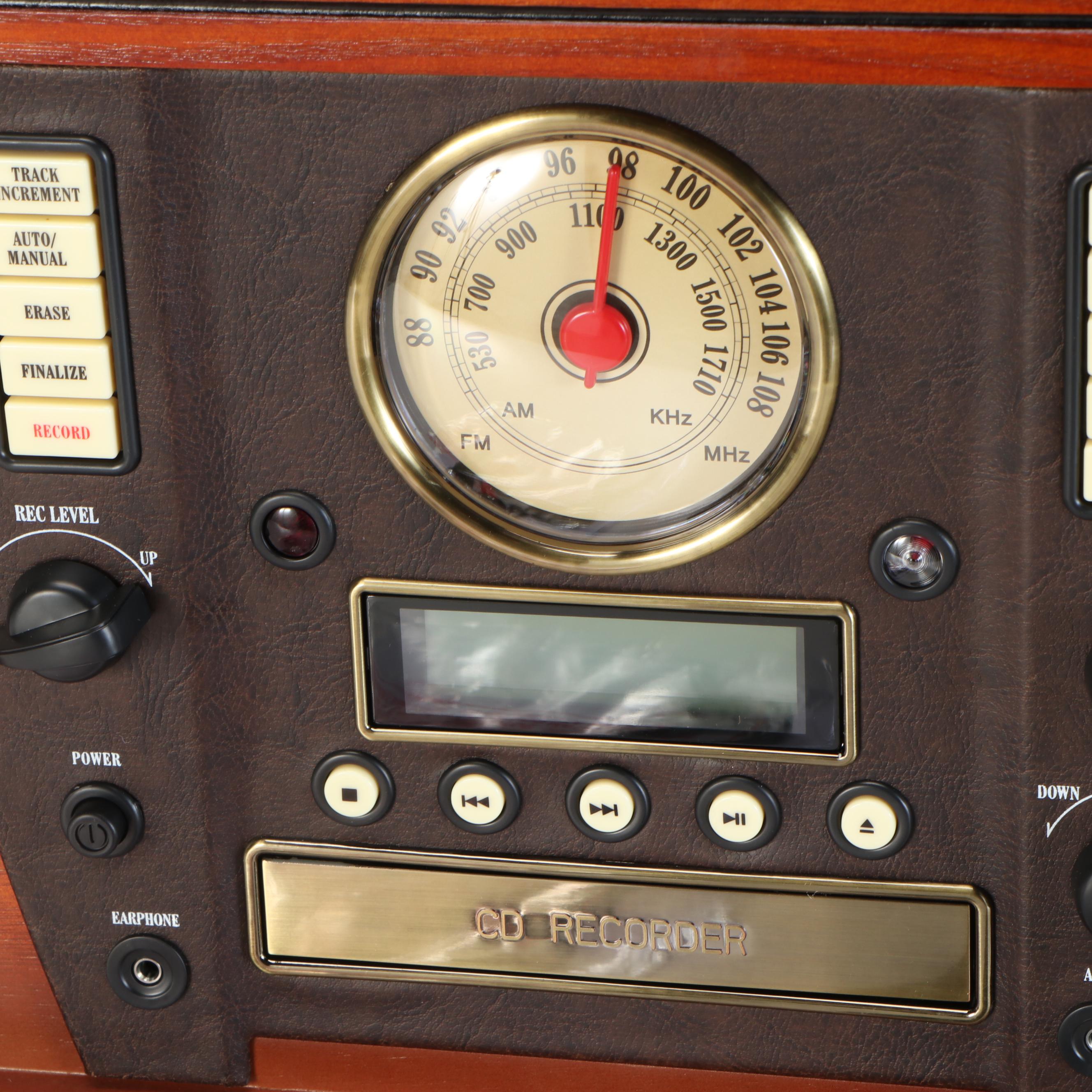 Innovative Technology Tabletop Radio Turntable with Cassette Tape and CD Player