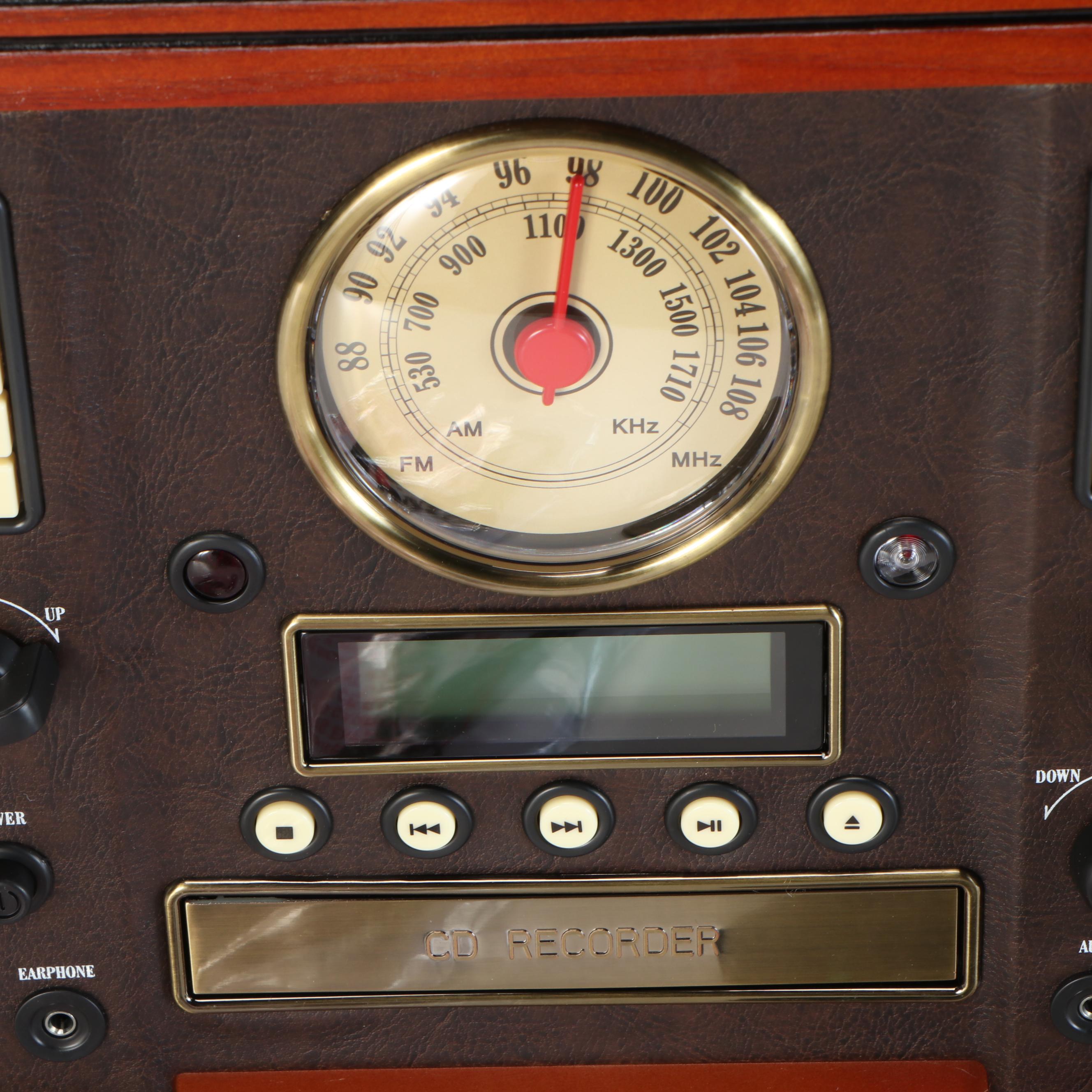 Innovative Technology Tabletop Radio Turntable with Cassette Tape and CD Player