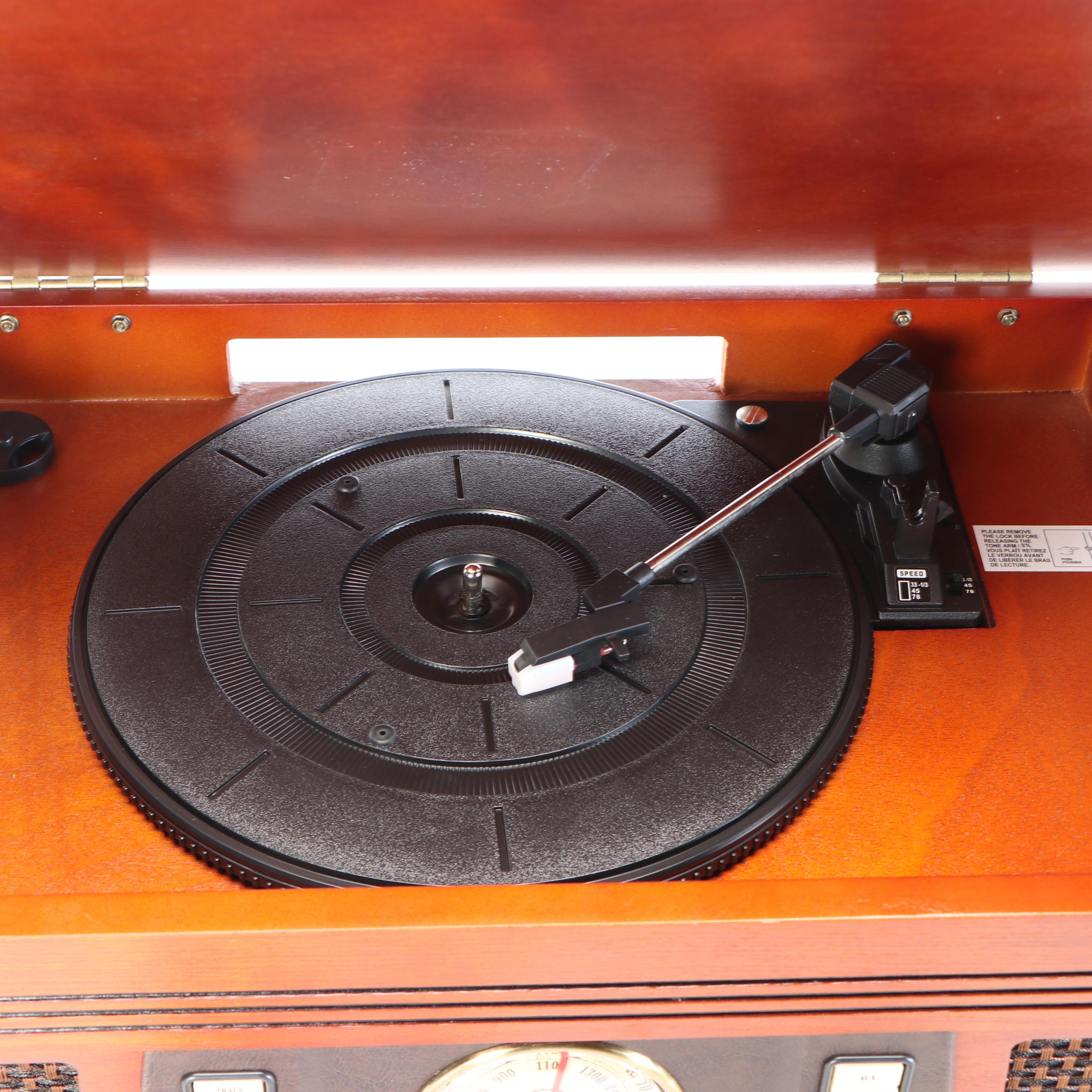 Innovative Technology Tabletop Radio Turntable with Cassette Tape and CD Player