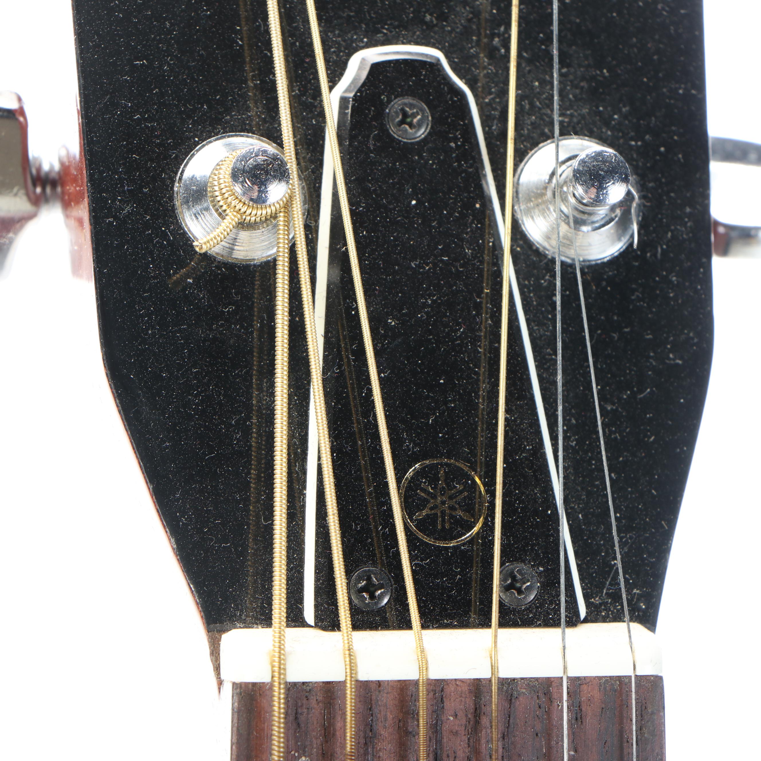 Yamaha Sunburst Acoustic Guitar with Leather Case and Strap