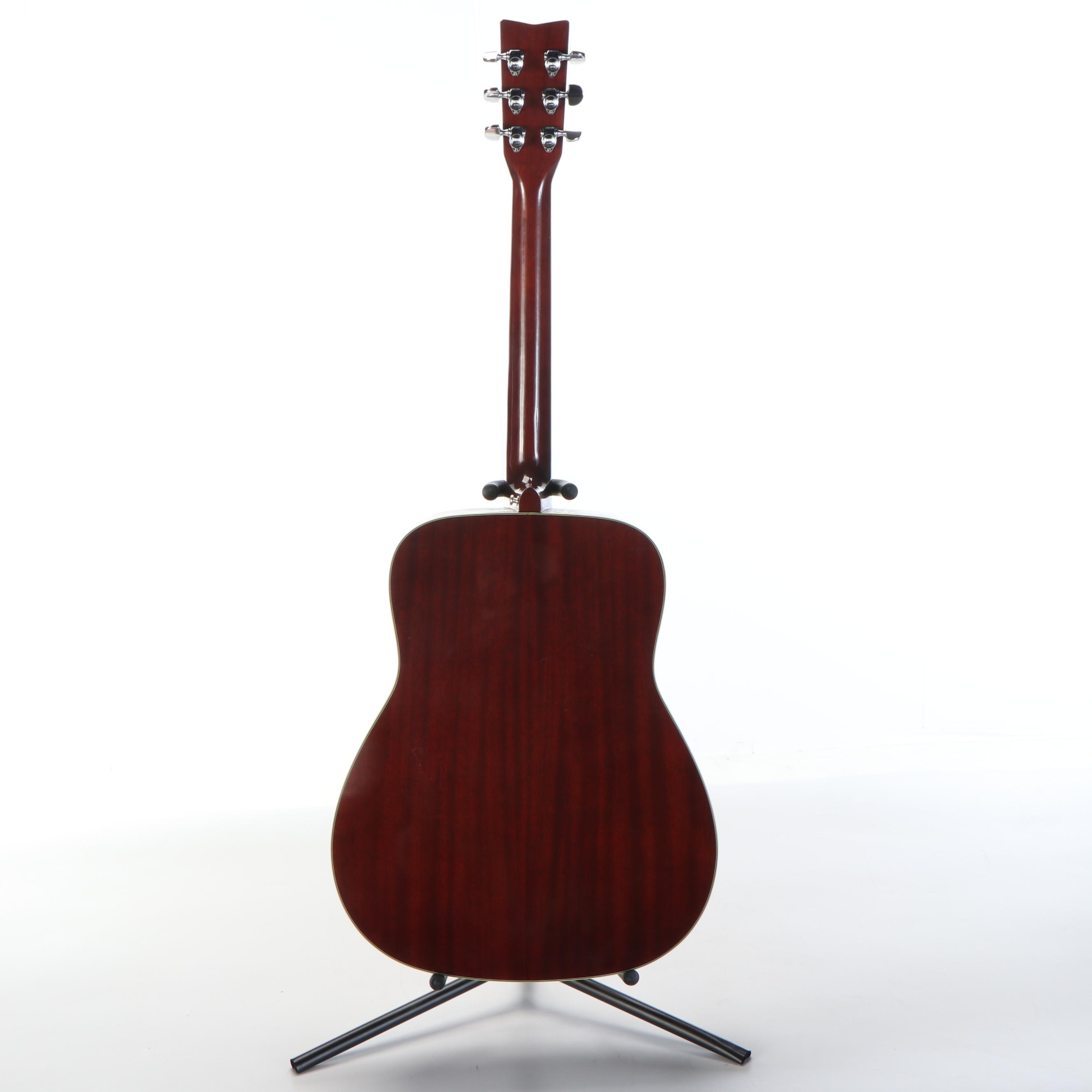 Yamaha Sunburst Acoustic Guitar with Leather Case and Strap