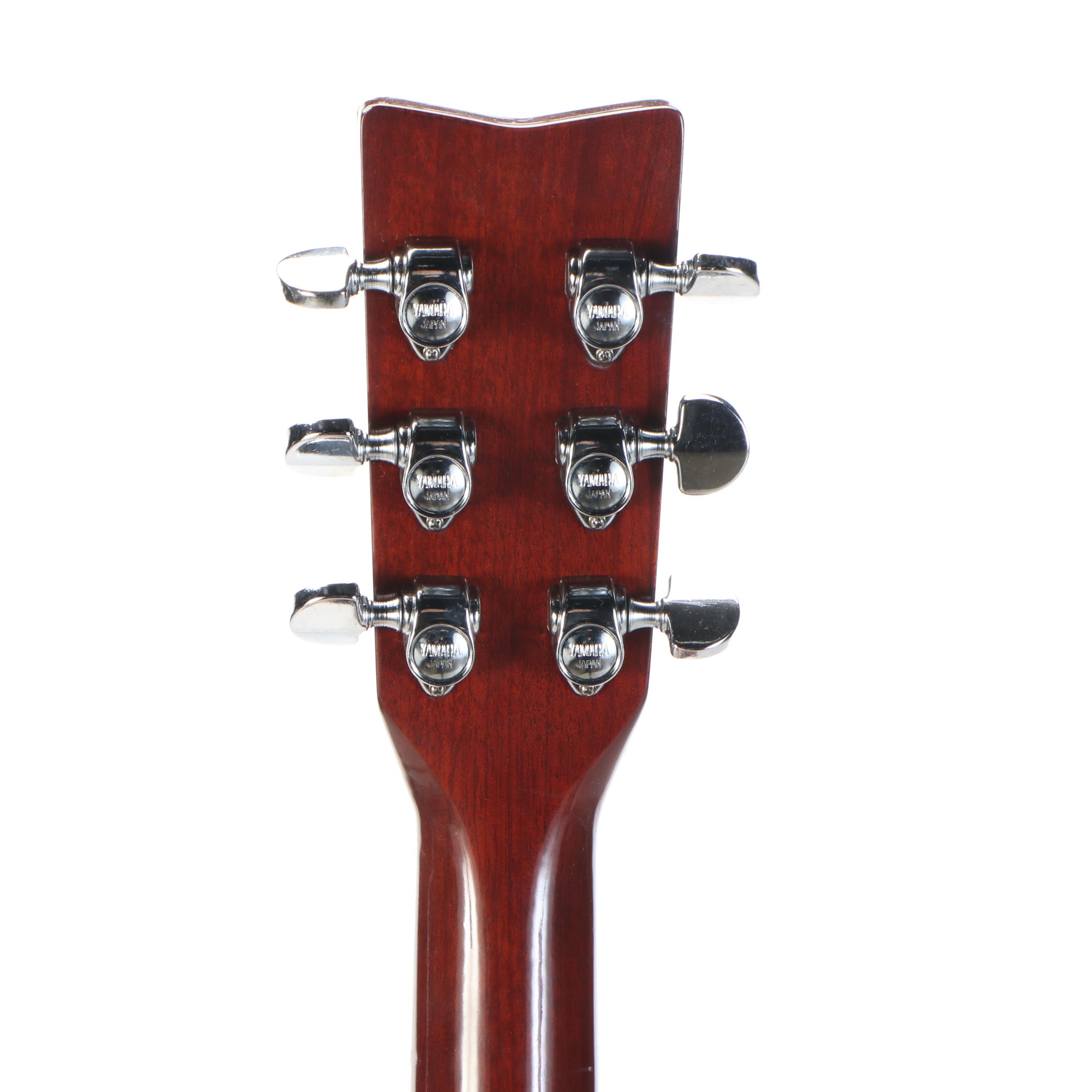 Yamaha Sunburst Acoustic Guitar with Leather Case and Strap